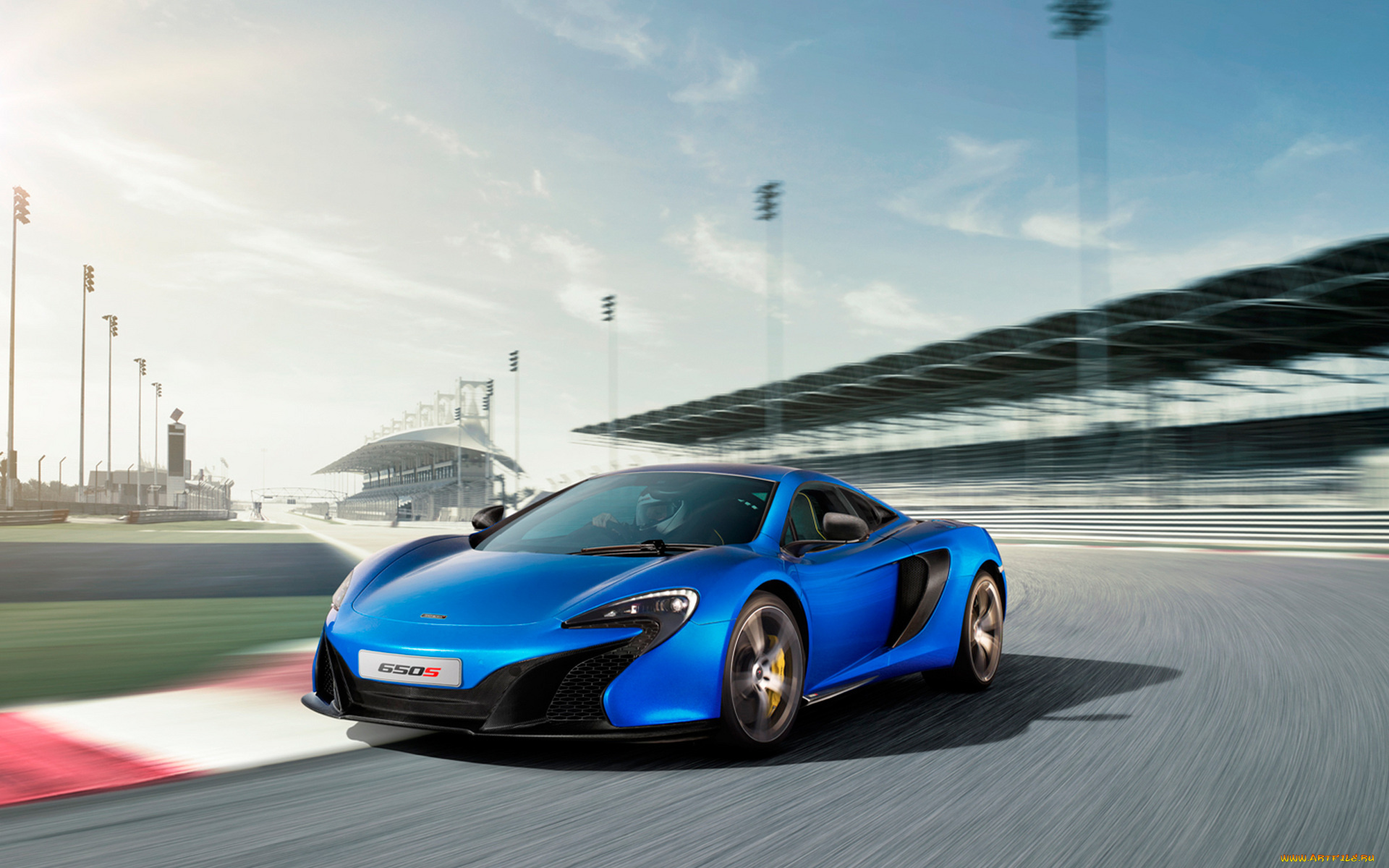 автомобили, mclaren, макларен, 650s, coupe, 2015, синий, скорость, трасса, поворот