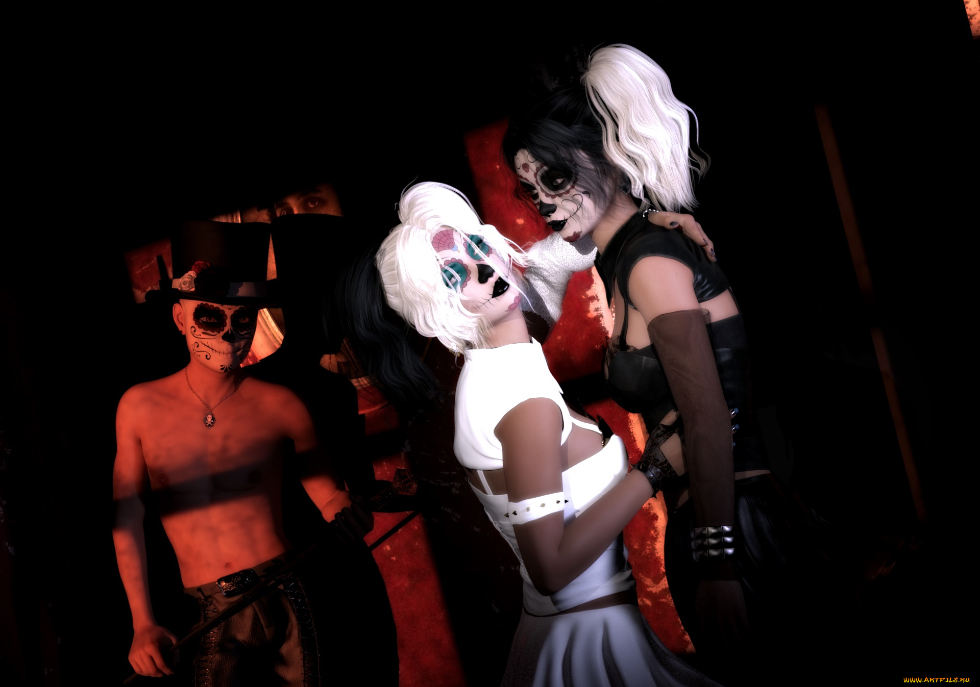 3д, графика, фракталы, , fractal, фон, взгляд, девушки