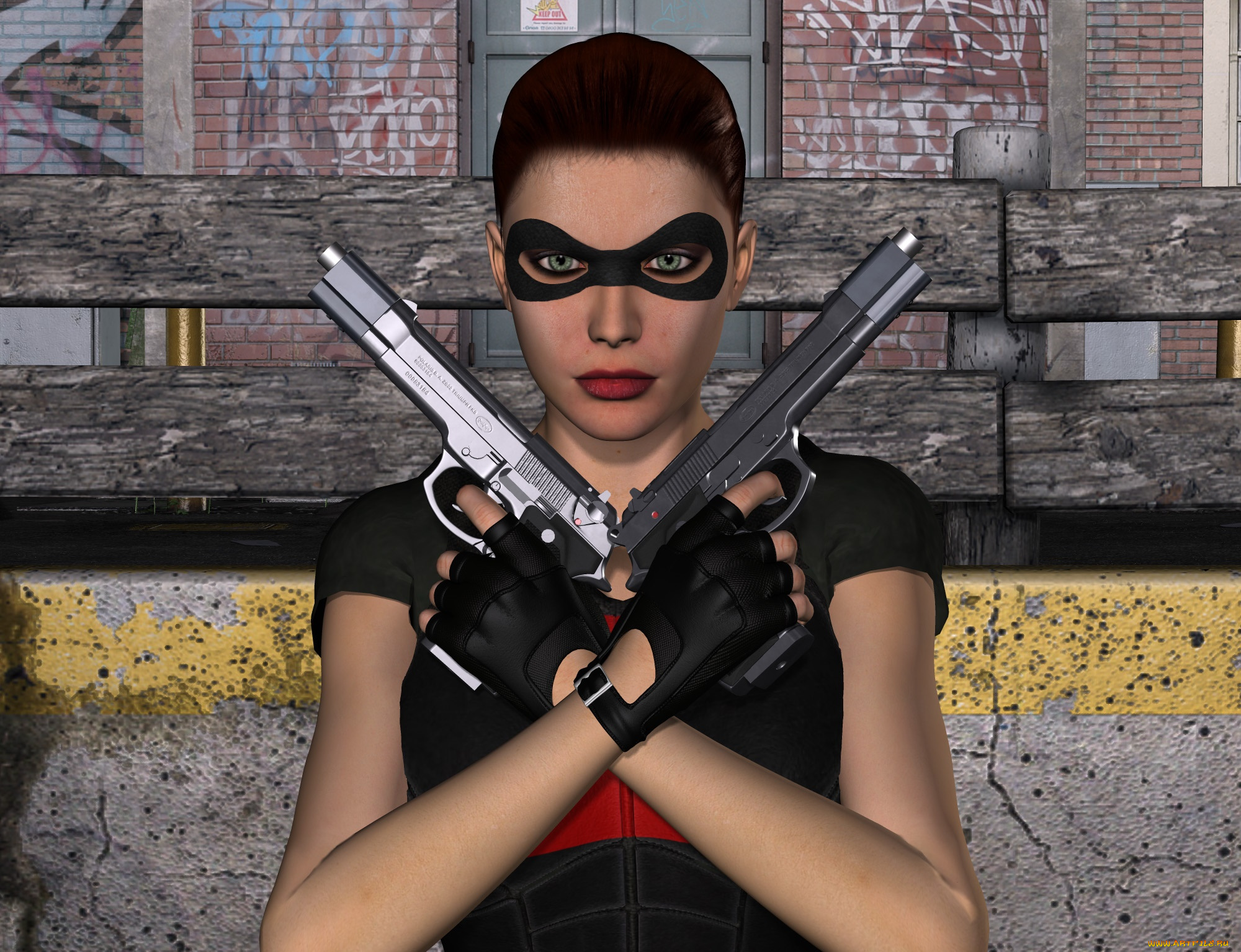 3д, графика, фантазия, , fantasy, фон, оружие, взгляд, девушка