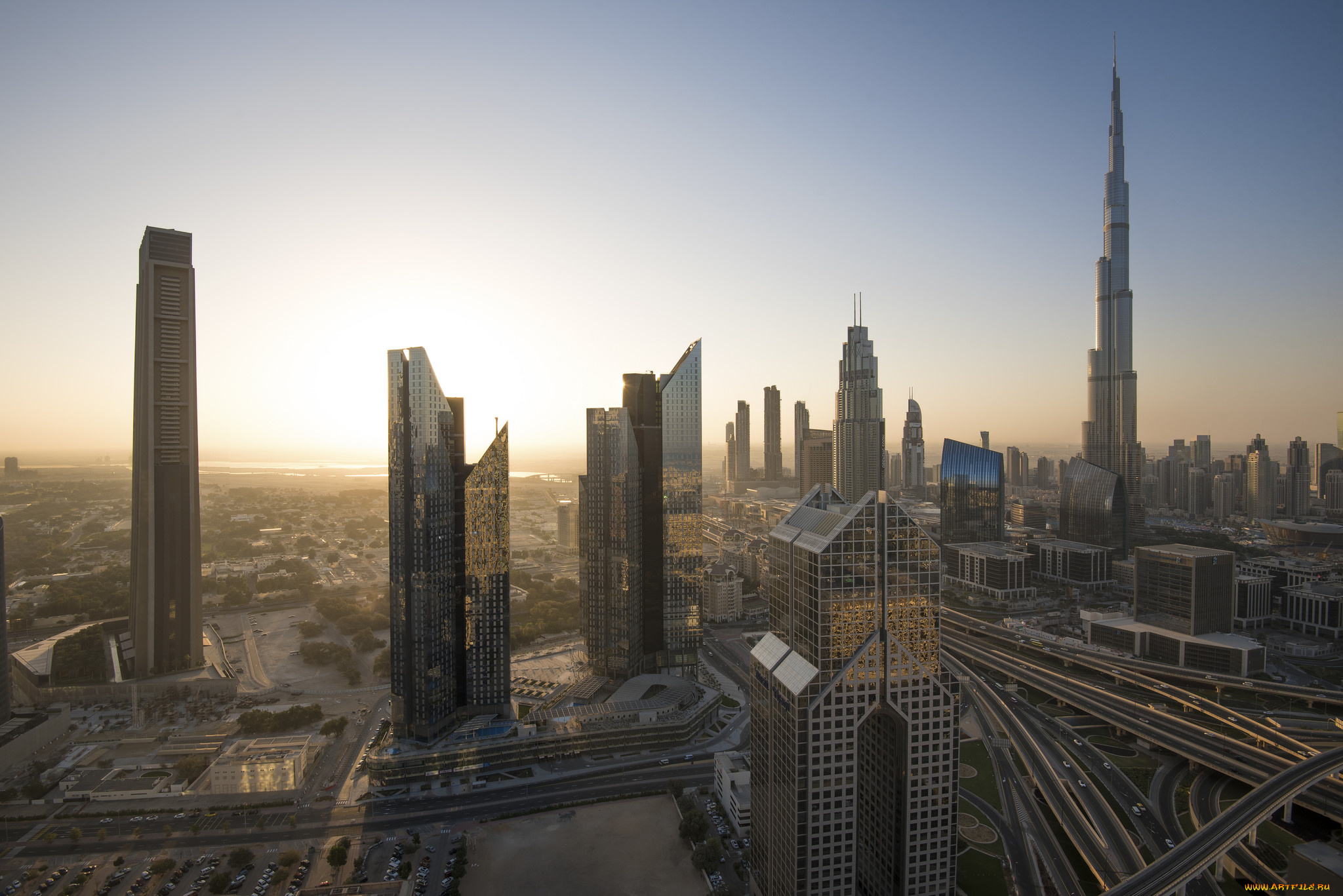 города, дубай, , оаэ, туман, утро