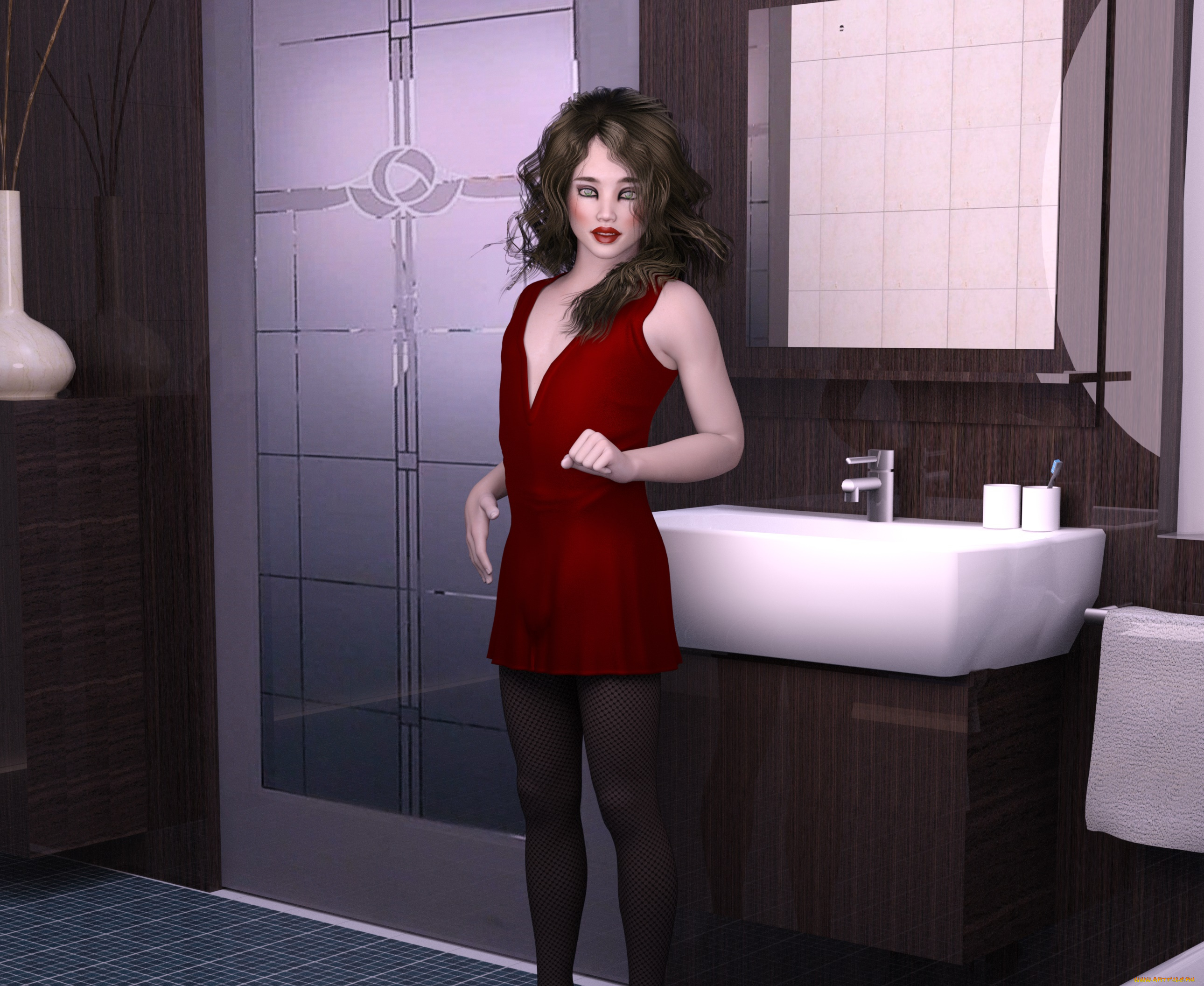 3д, графика, люди, , people, фон, взгляд, девушка