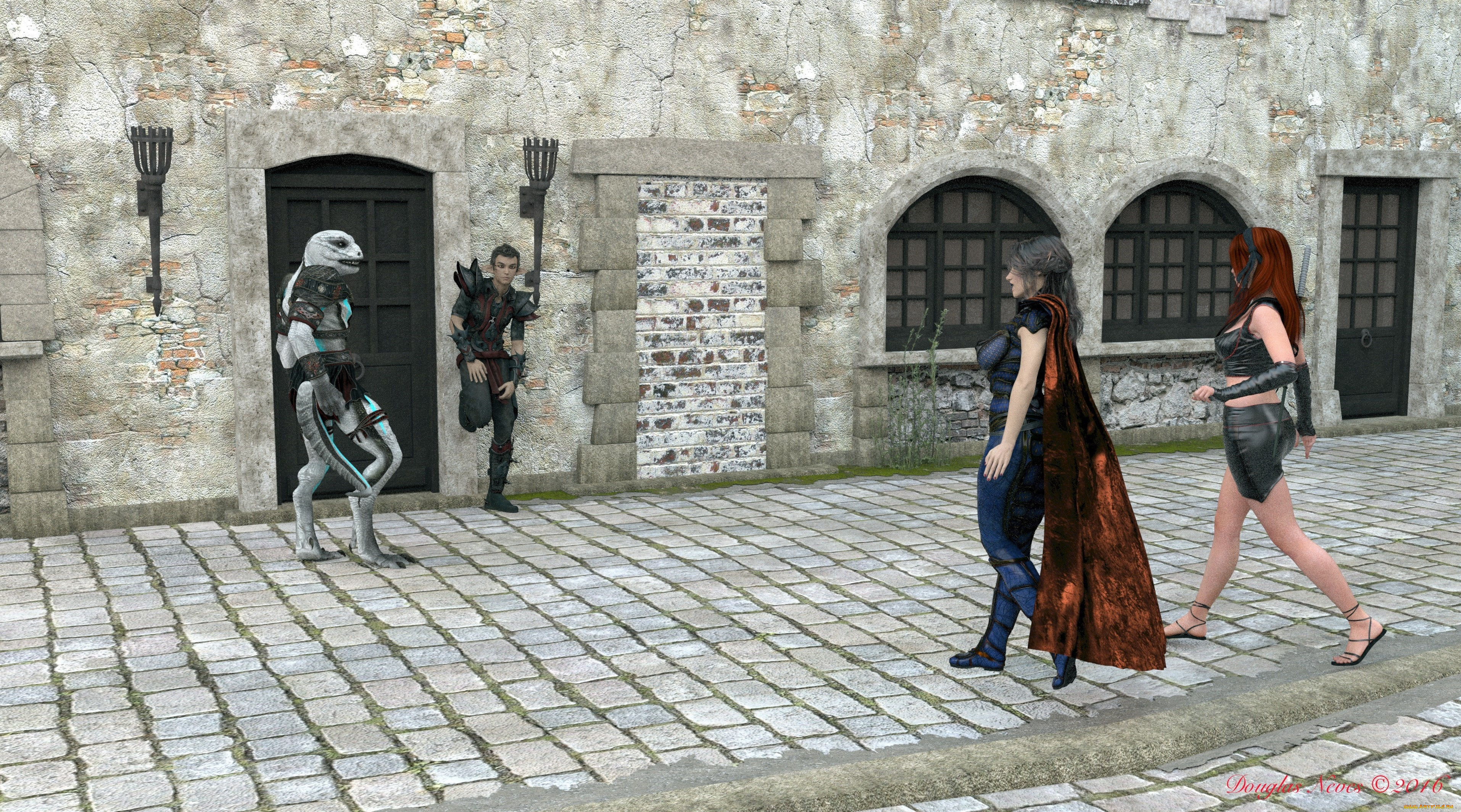 3д, графика, фантазия, , fantasy, девушки, взгляд, фон, существо