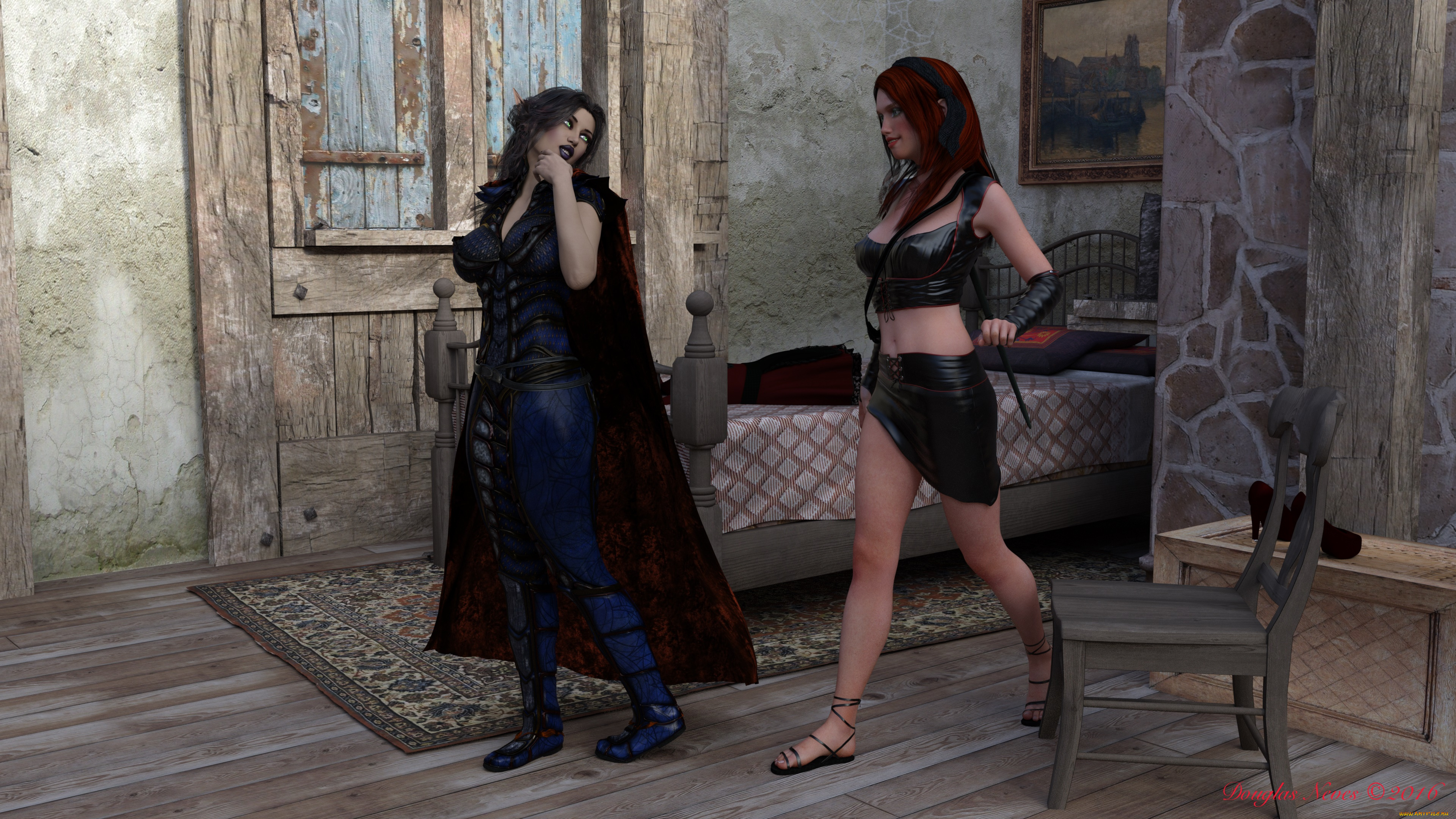 3д, графика, фантазия, , fantasy, девушки, взгляд, фон, существо