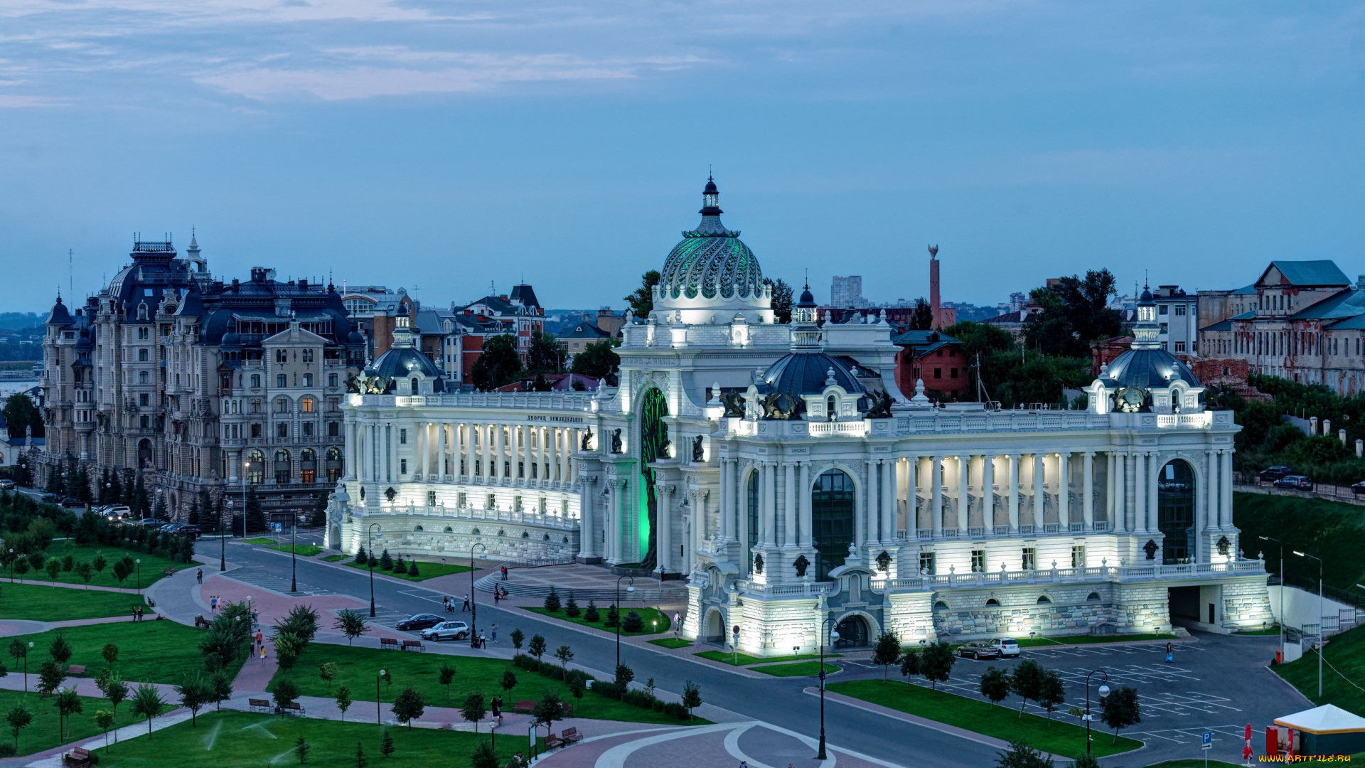 дворец, фермеров, казань, города, -, дворцы, , замки, , крепости, россия, республика, татарстан, классицизм, вечер, казанский, кремль, архитектура, дворец, земледельцев