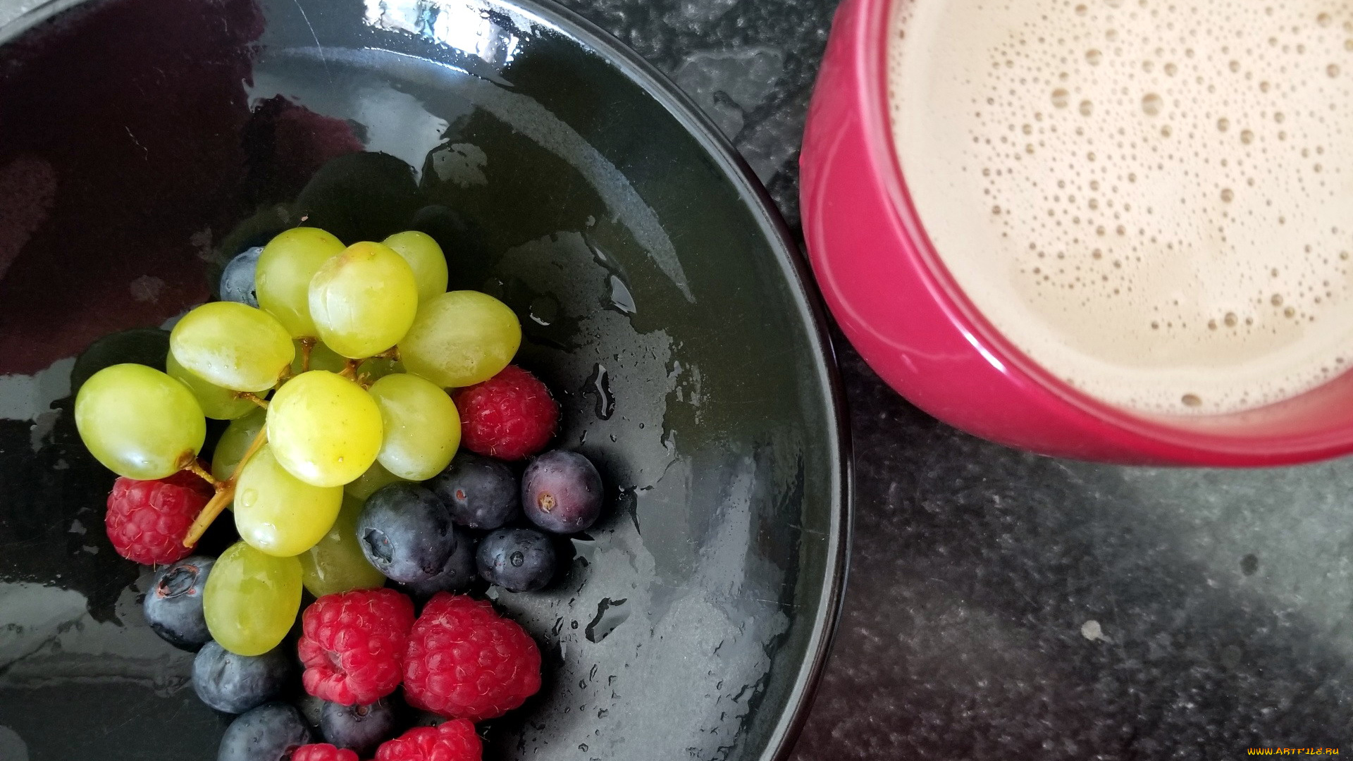 еда, фрукты, , ягоды, малина, виноград, черника