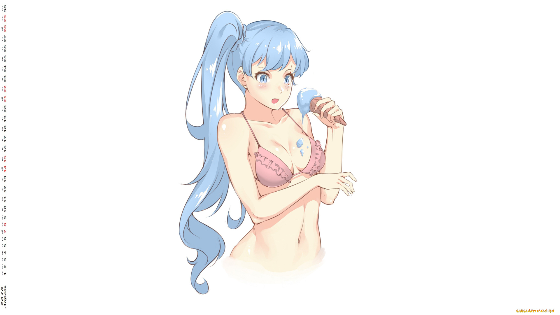 календари, аниме, взгляд, девушка