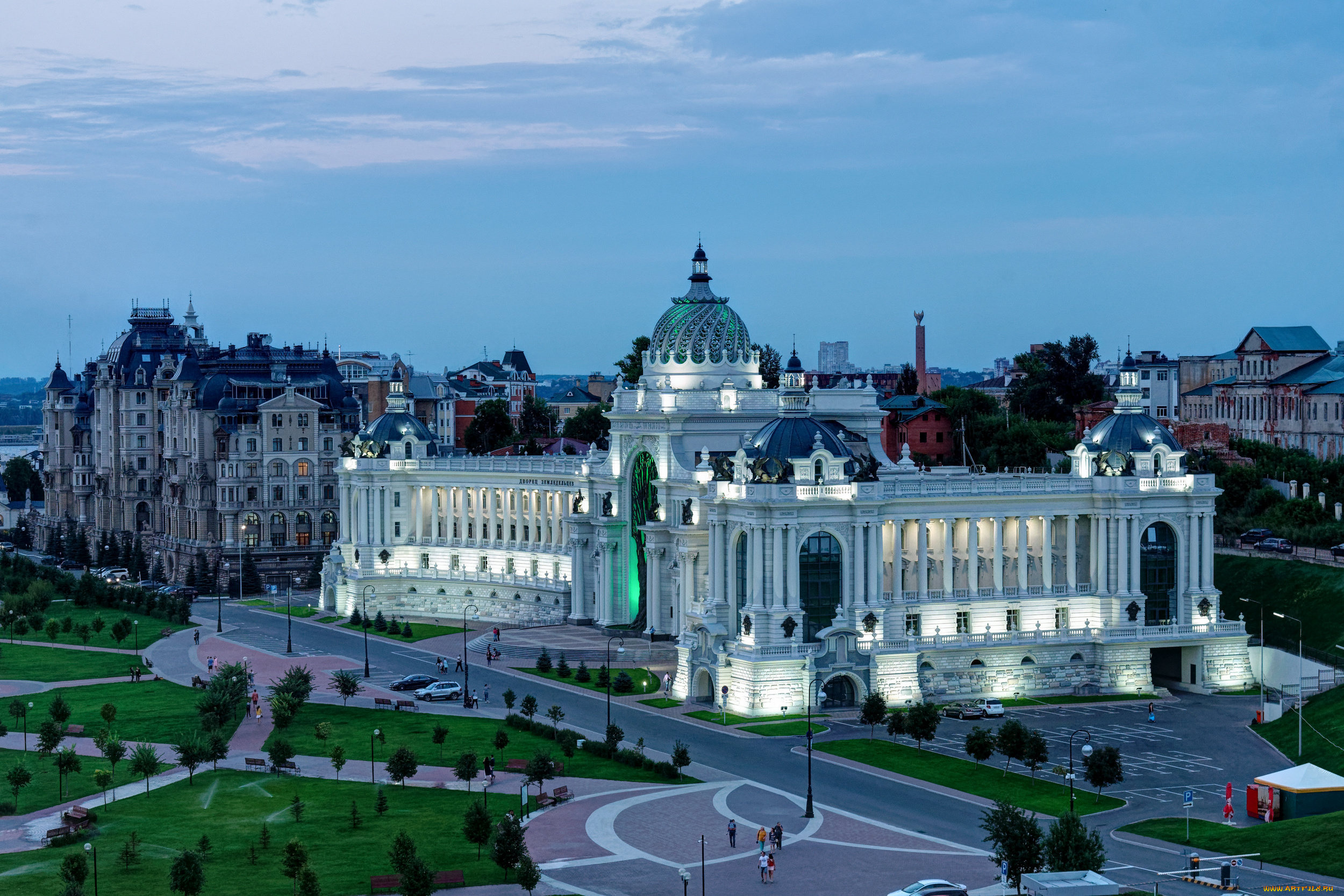 дворец, фермеров, казань, города, -, дворцы, , замки, , крепости, россия, республика, татарстан, классицизм, вечер, казанский, кремль, архитектура, дворец, земледельцев