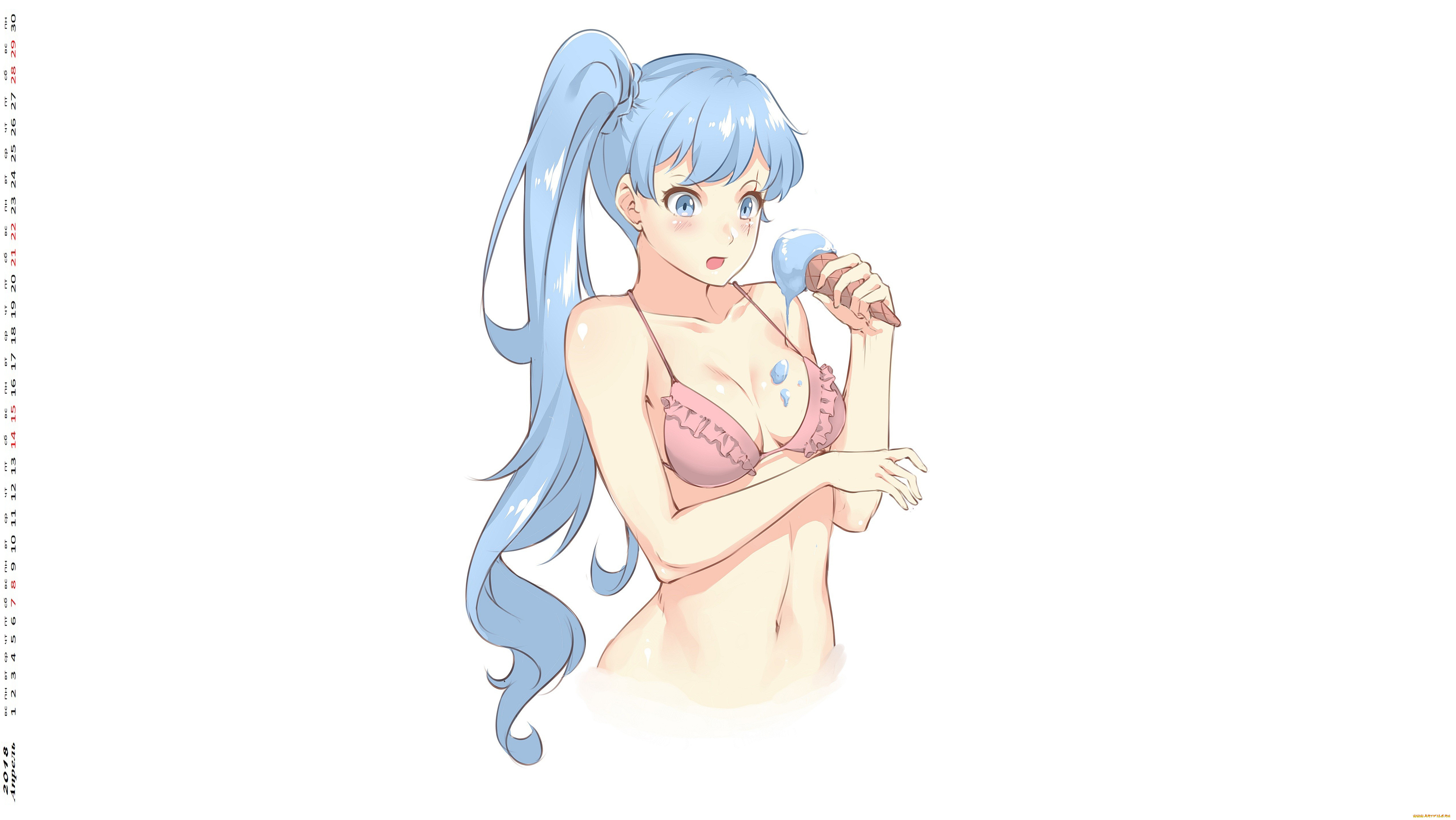 календари, аниме, взгляд, девушка