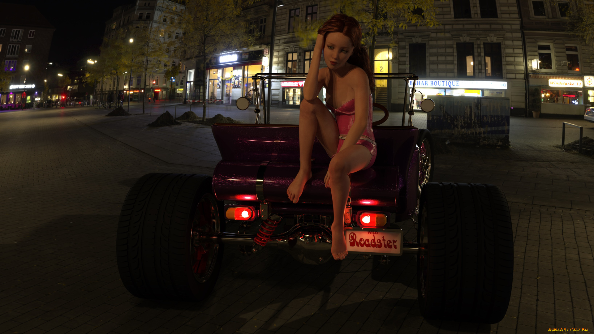 3д, графика, люди-авто, мото, , people-, car, , , moto, девушка, взгляд, фон