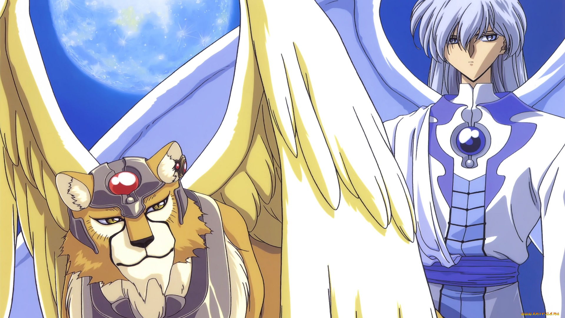 аниме, card, captor, sakura, зверь, парень, ангел