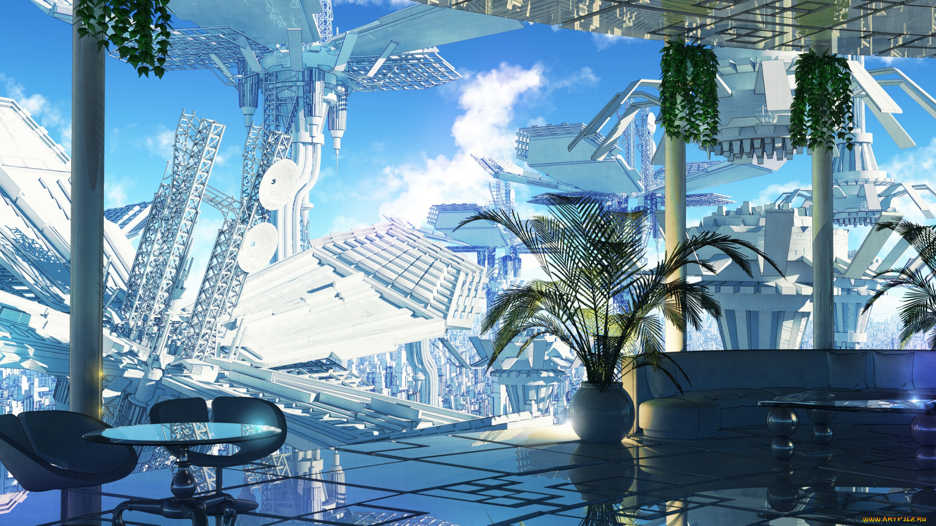 аниме, город, , улицы, , интерьер, , здания, интерьер