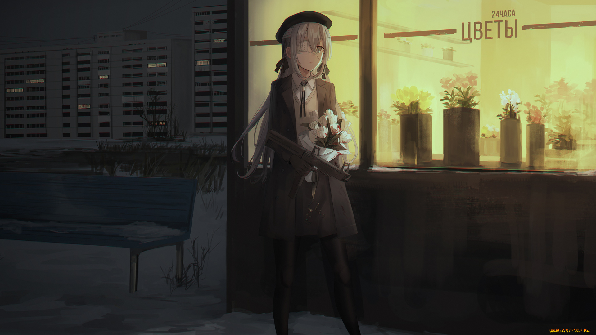 аниме, оружие, , техника, , технологии, девушка