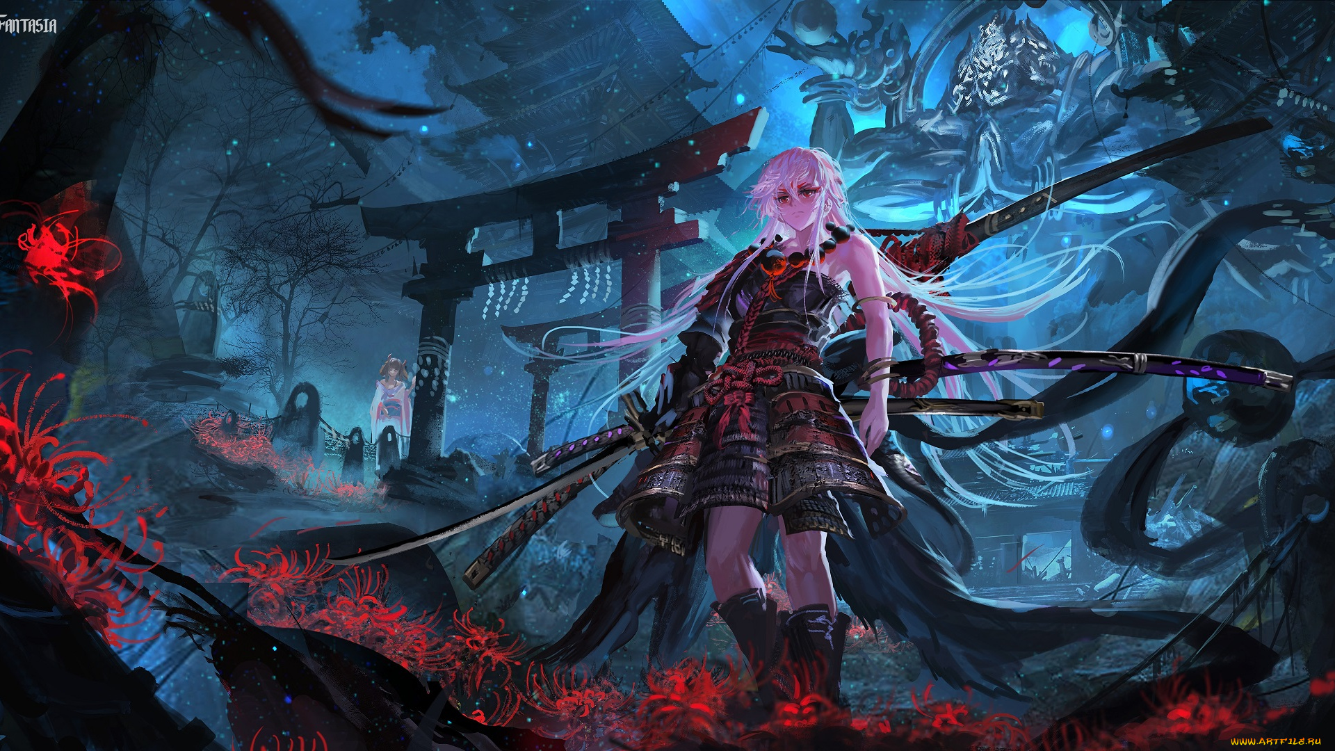 аниме, pixiv, fantasia, девушки