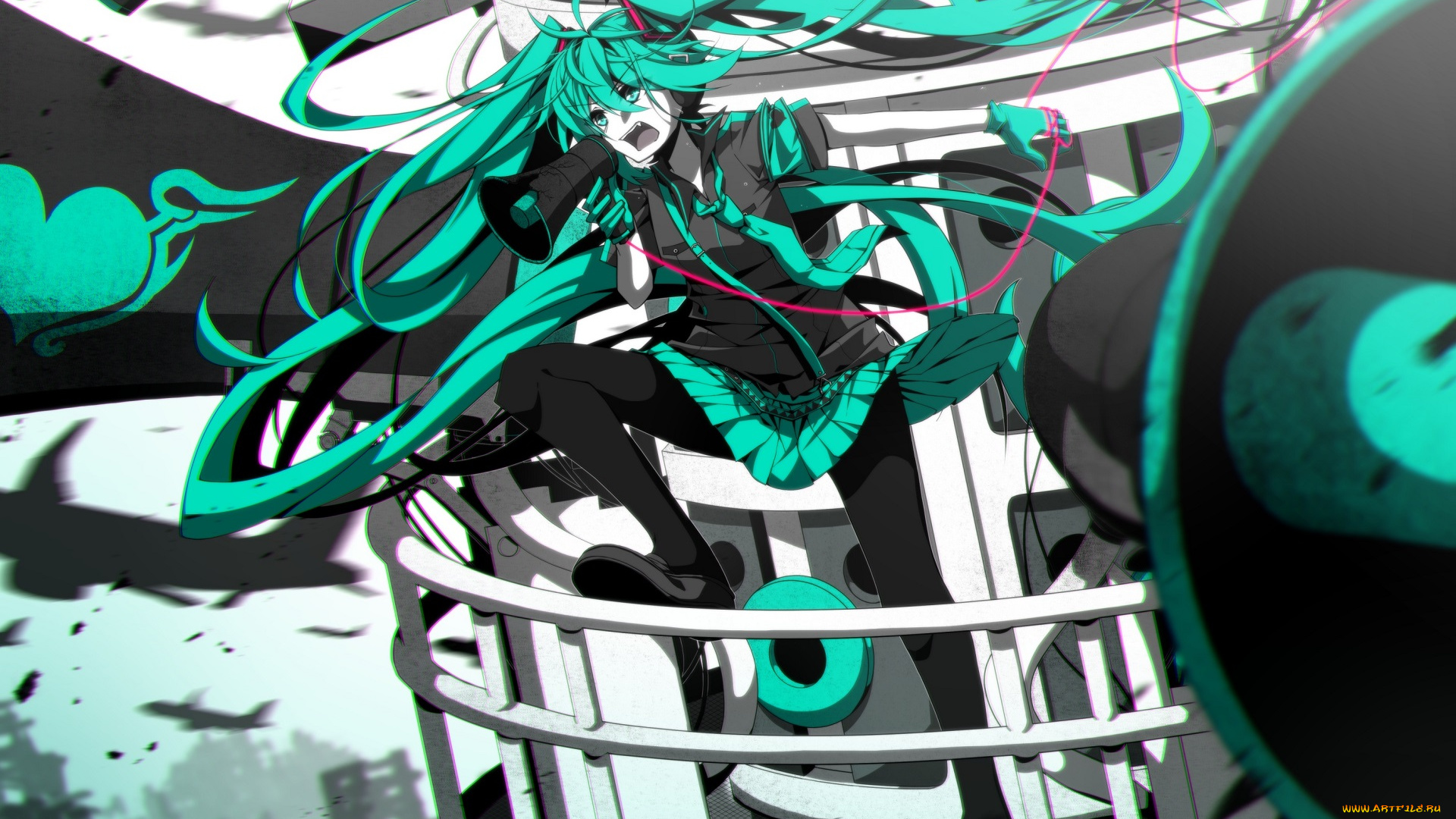 аниме, vocaloid, девушка