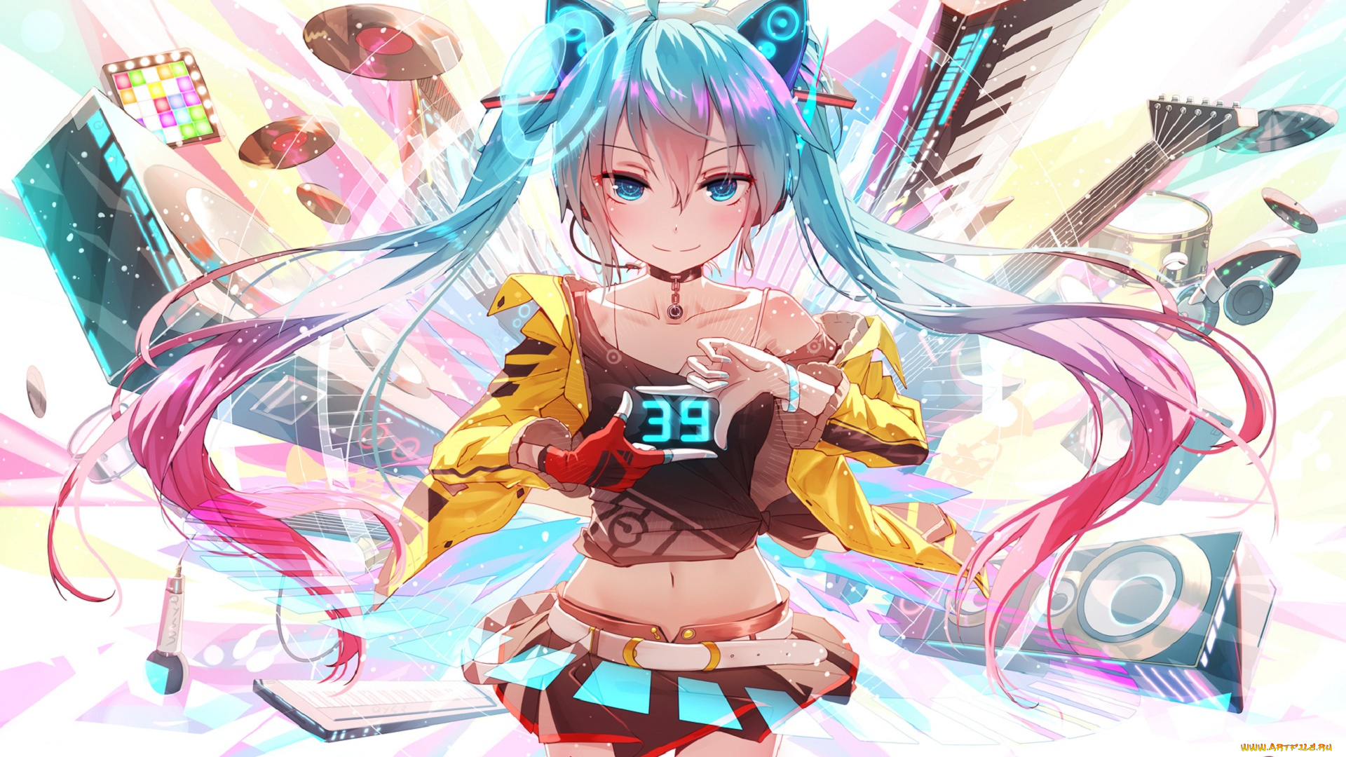 аниме, vocaloid, девушка