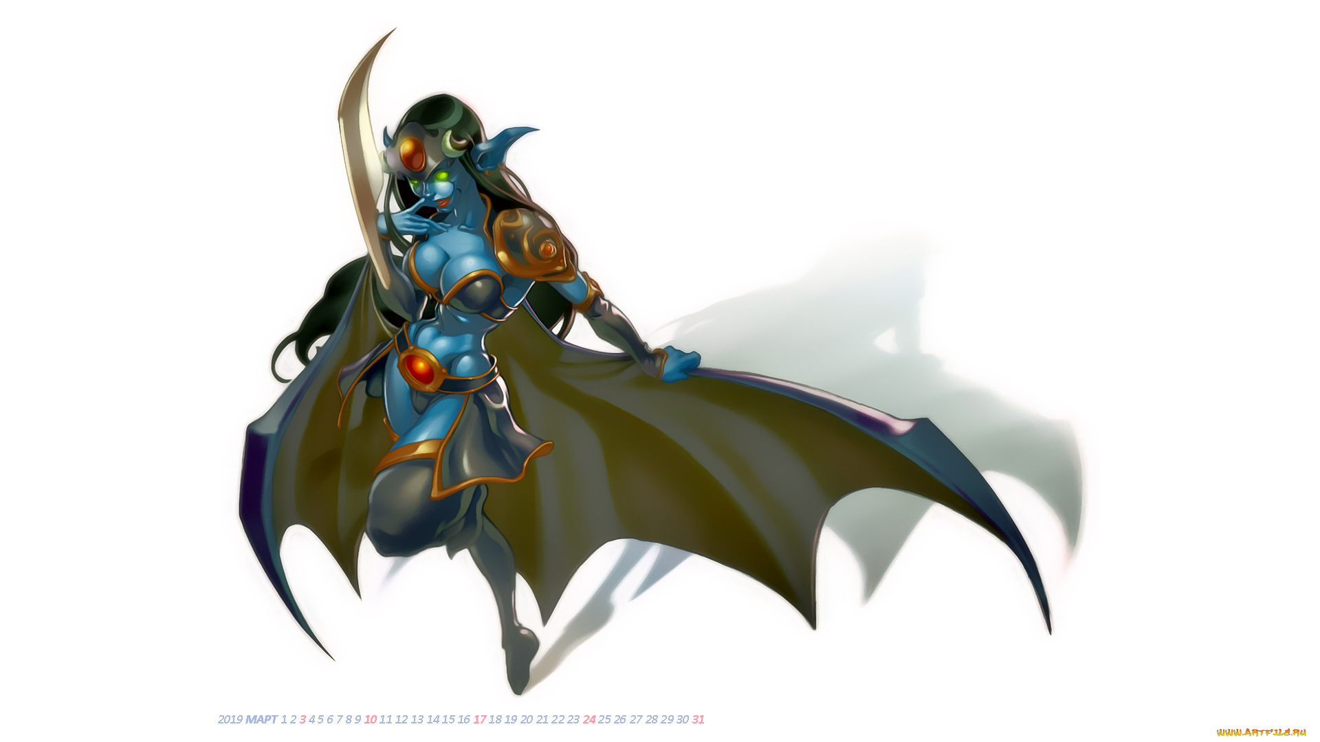 календари, фэнтези, существо, крылья