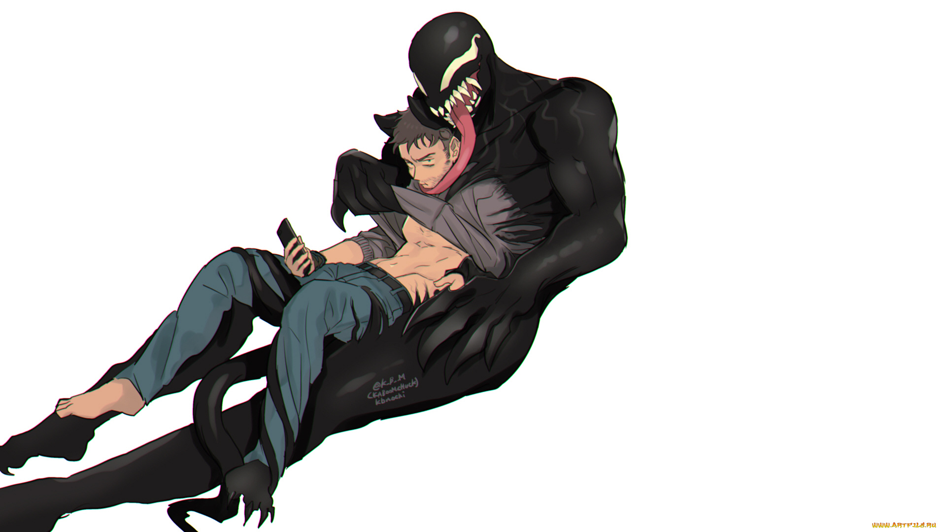 рисованное, комиксы, эдди, брок, веном