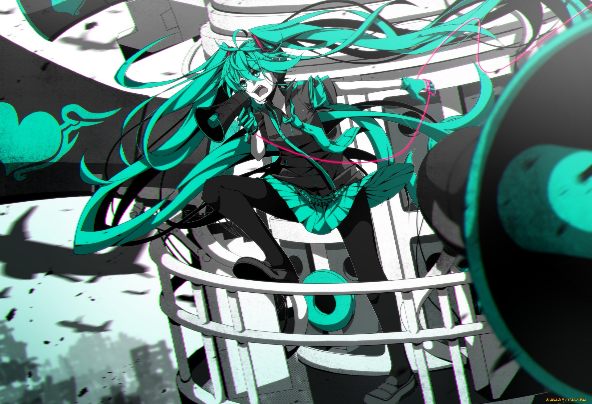 аниме, vocaloid, девушка