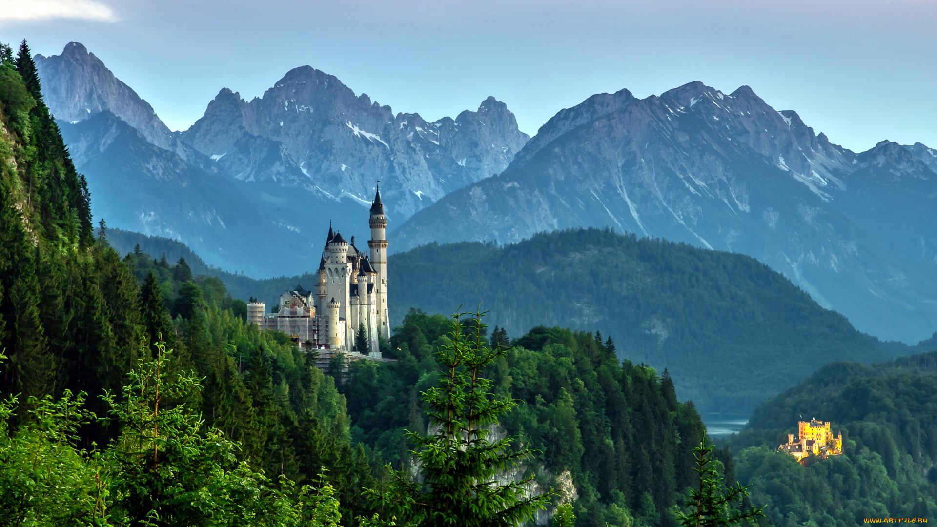 города, замок, нойшванштайн, , германия, neuschwanstein, castle