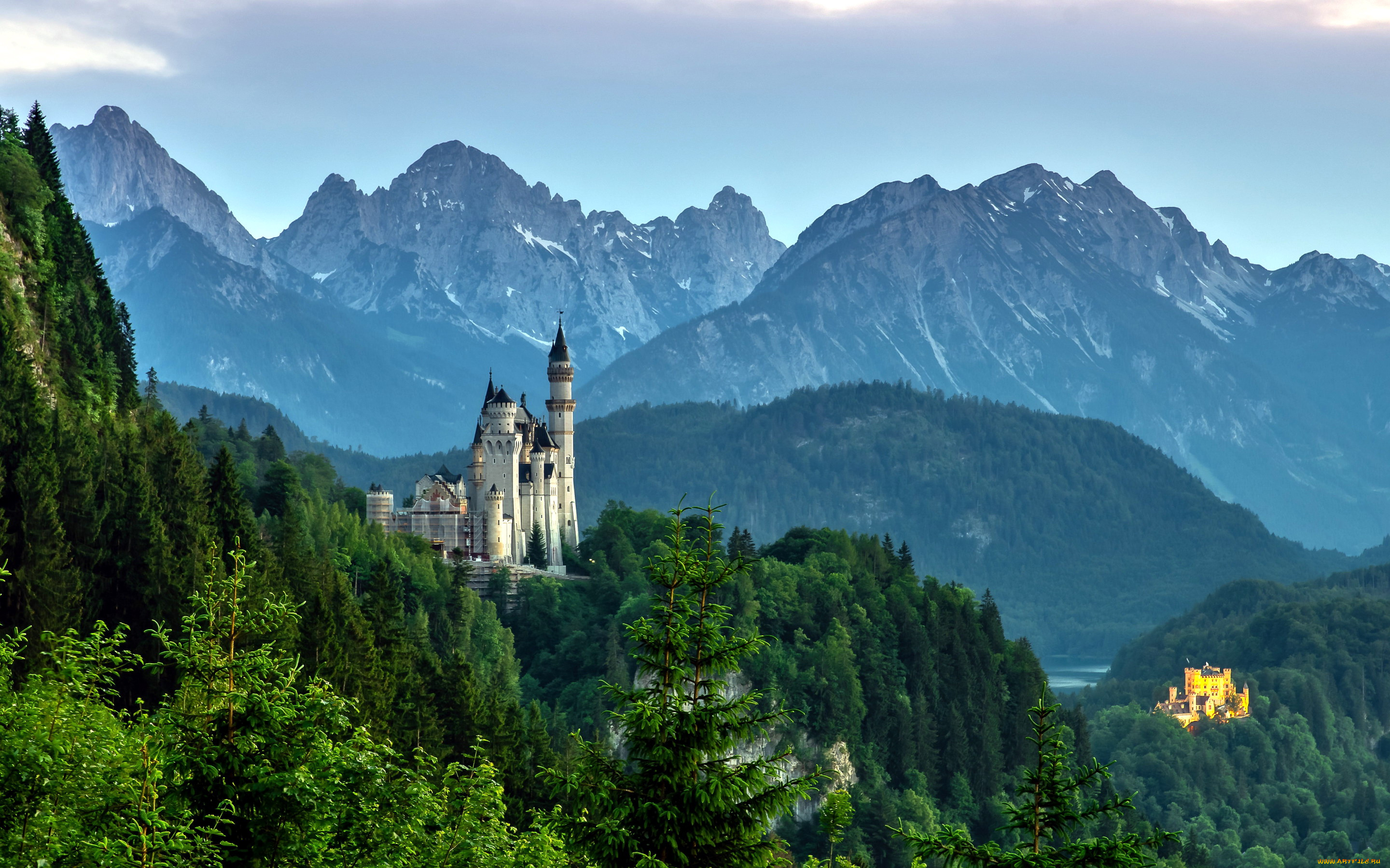 города, замок, нойшванштайн, , германия, neuschwanstein, castle