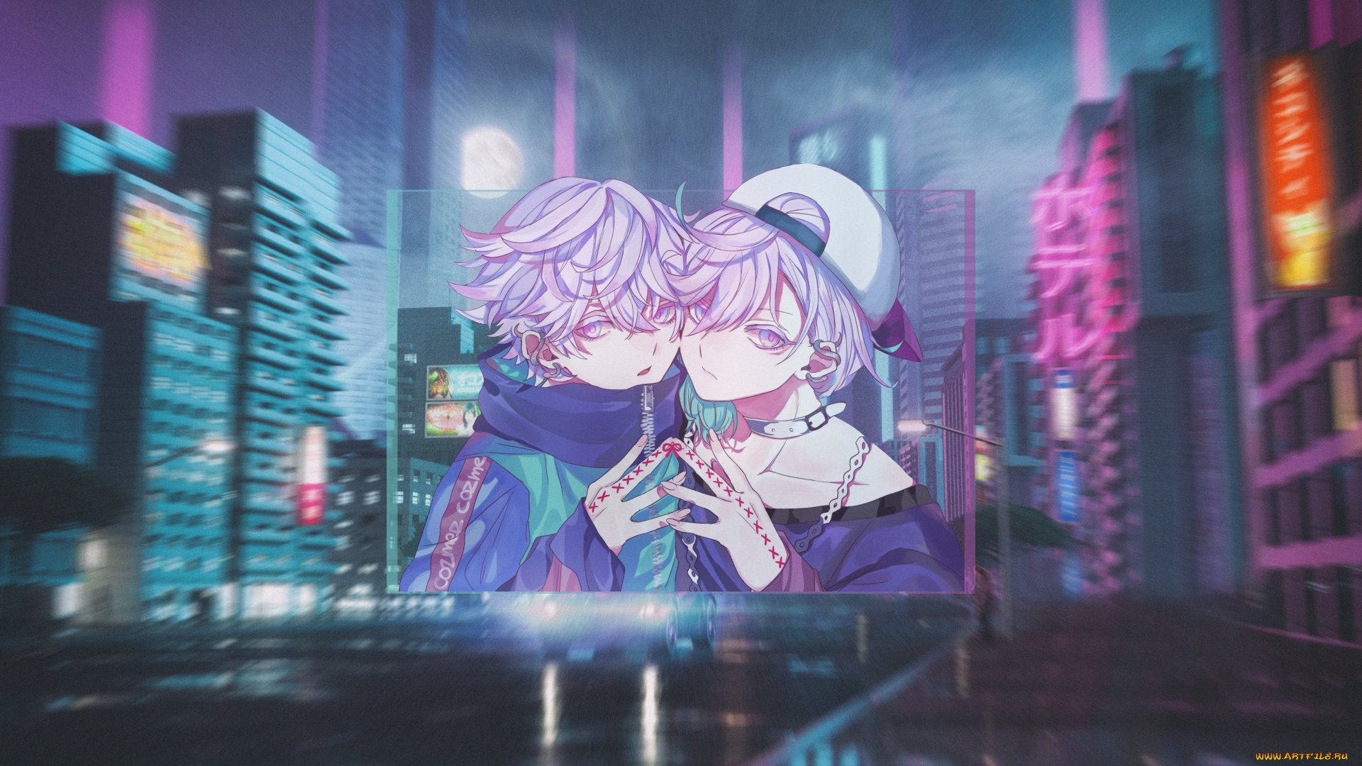 аниме, город, , улицы, , интерьер, , здания, парни