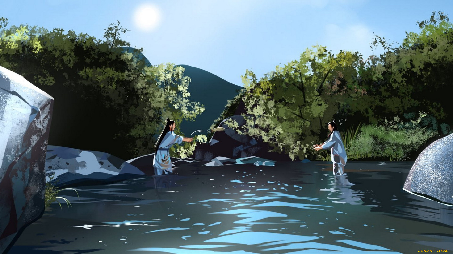 рисованное, кино, , мультфильмы, вэй, усянь, не, хуайсан, рыба, река