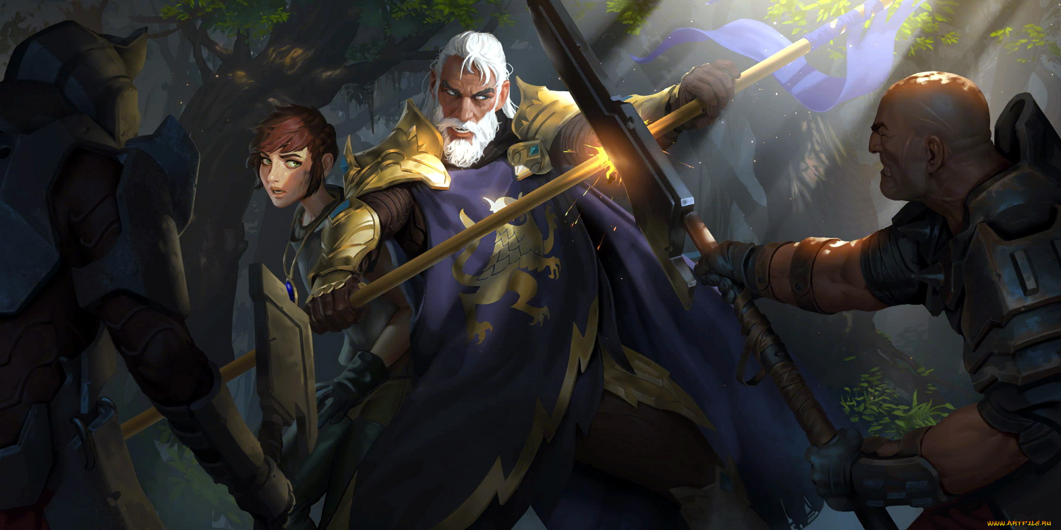 видео, игры, league, of, legends, , legends, of, runeterra, воины, бой, флаг