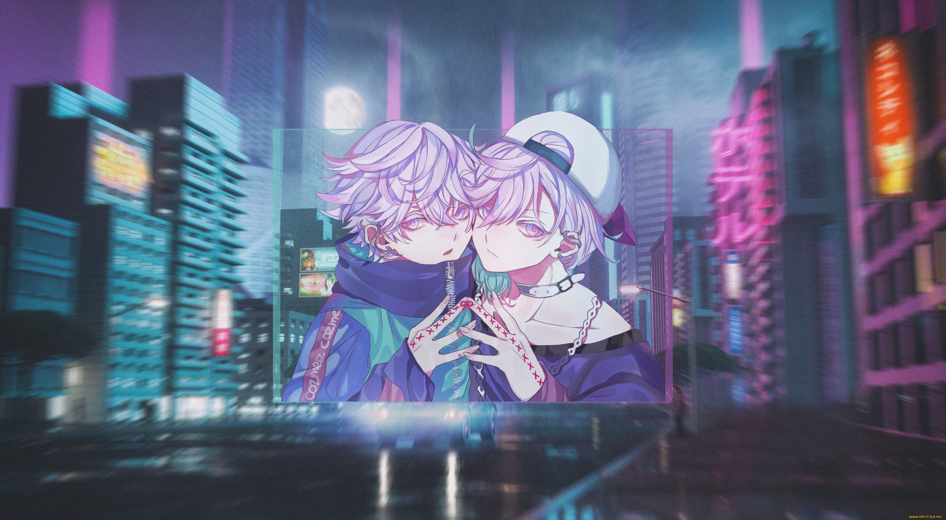 аниме, город, , улицы, , интерьер, , здания, парни