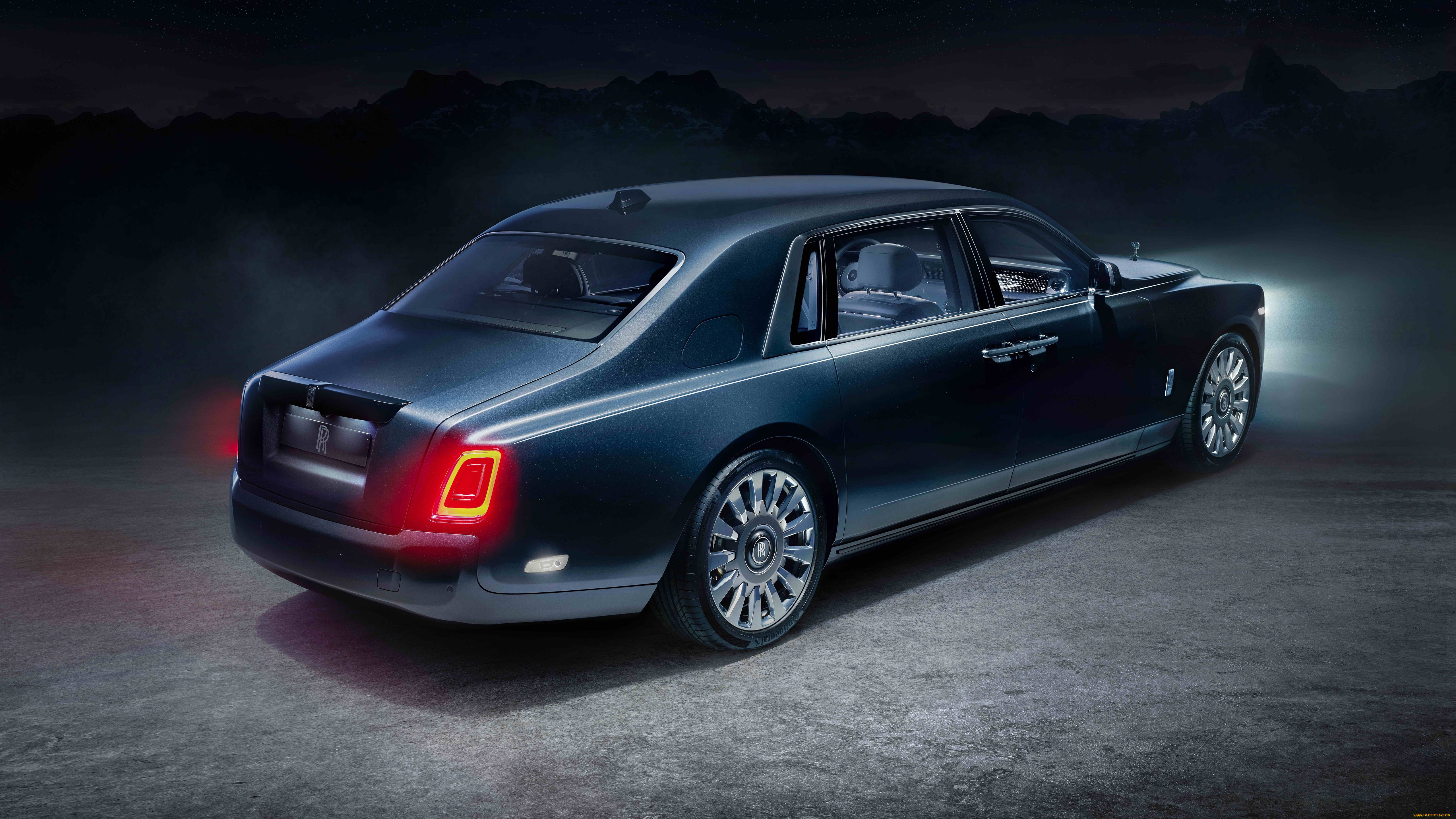 автомобили, rolls-royce, phantom, ewb, tempus, collection, 2021, лимузин, вид, сзади, роллс, ройс