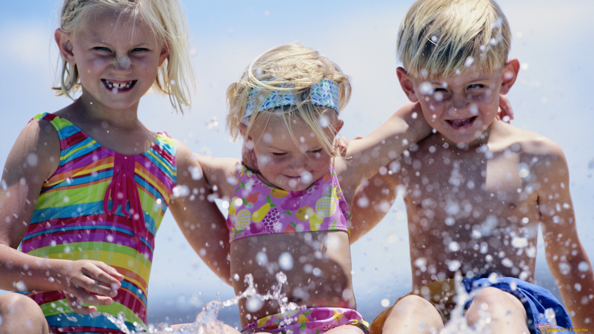 разное, люди, дети, брызги