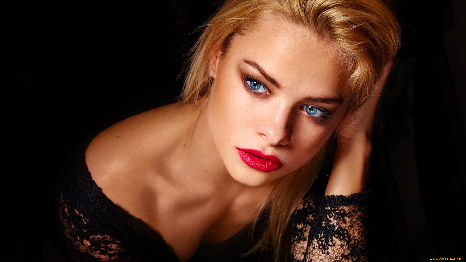 девушки, -, лица, , портреты, блондинка, лицо