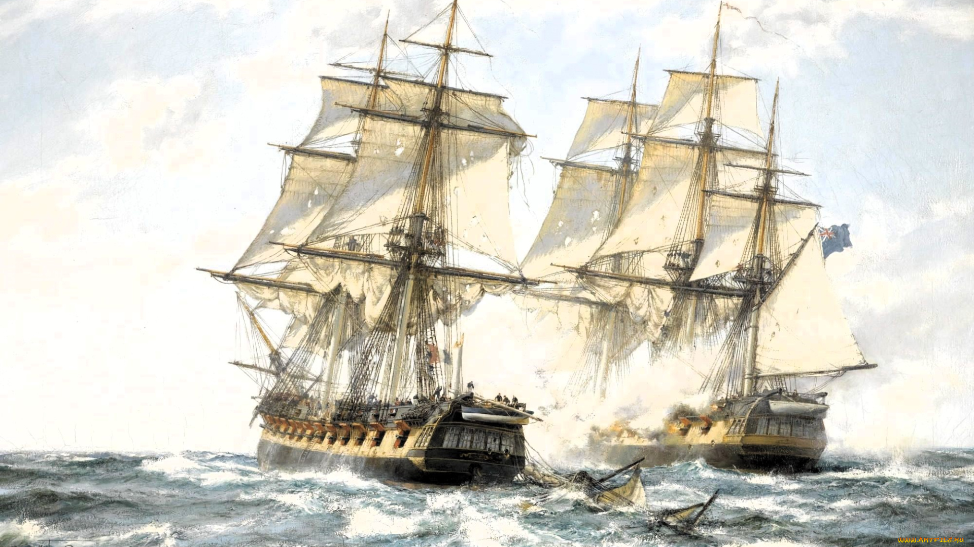 рисованное, montague, dawson, парусники, корабли, море