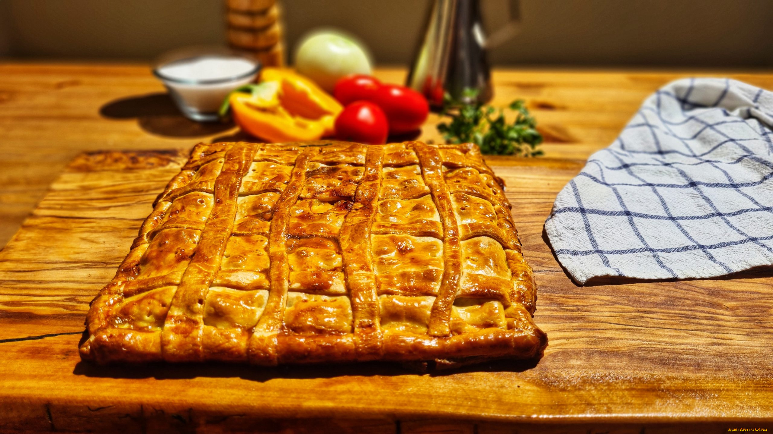 еда, пироги, закрытый, пирог, сдобный