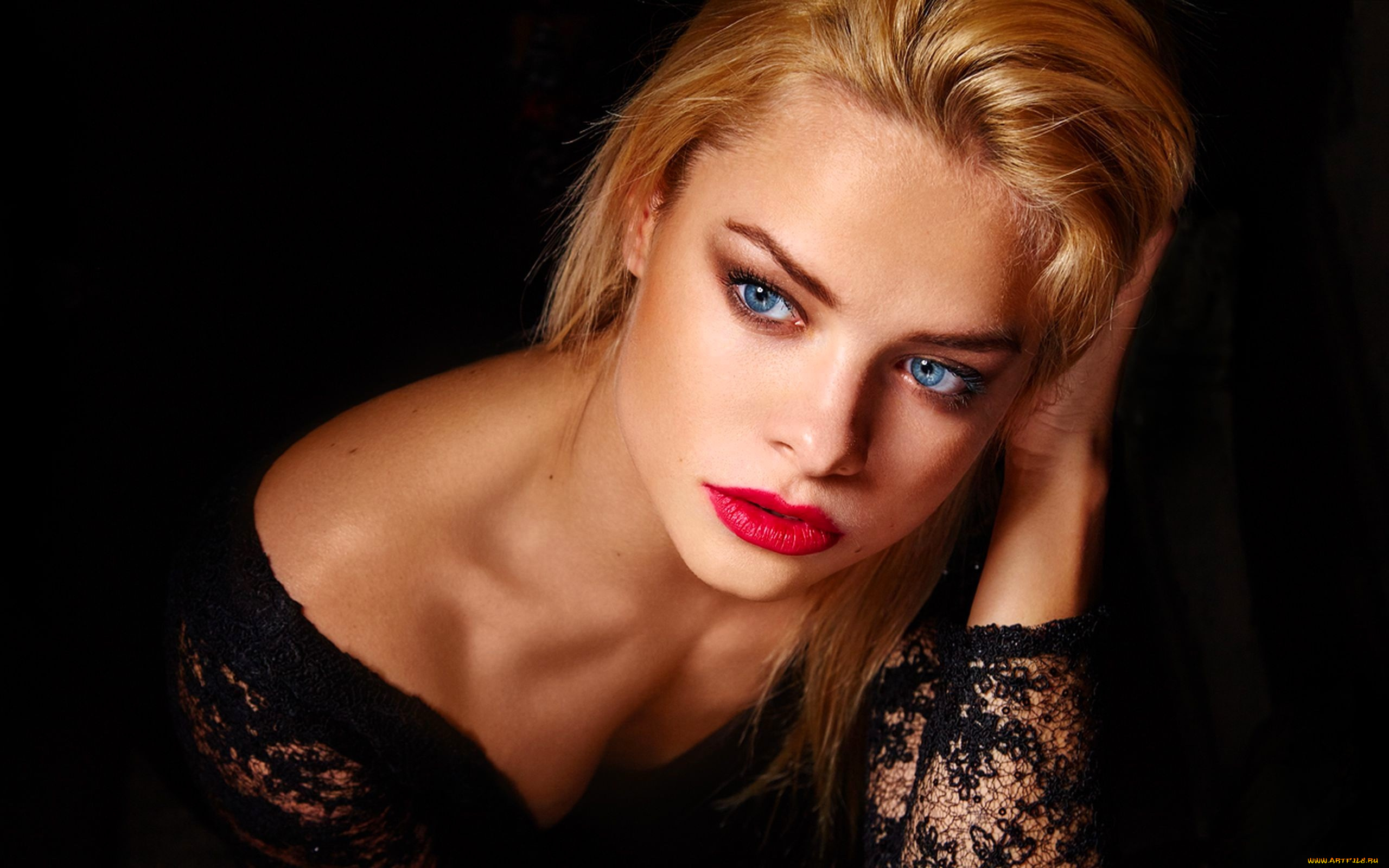 девушки, -, лица, , портреты, блондинка, лицо