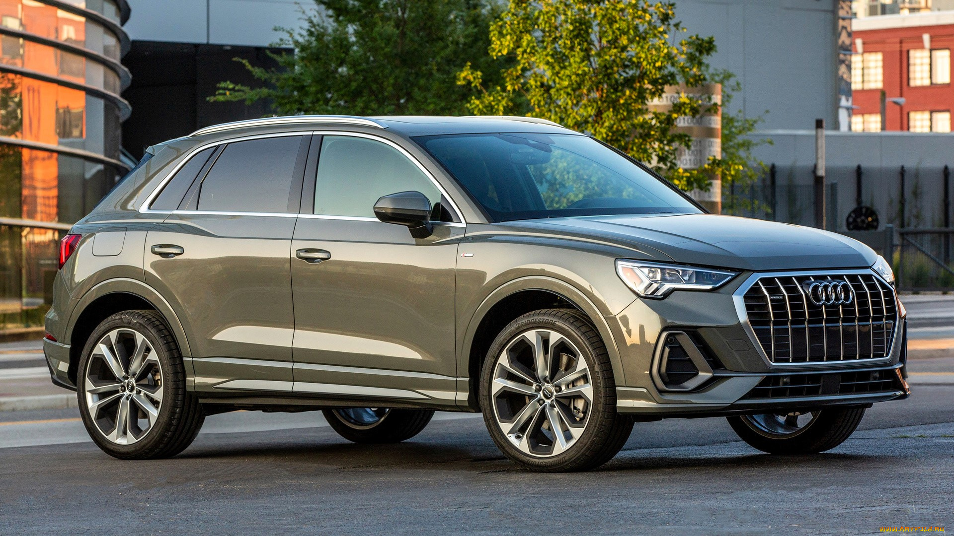 audi, q3, автомобили, audi, серый, площадка, здания