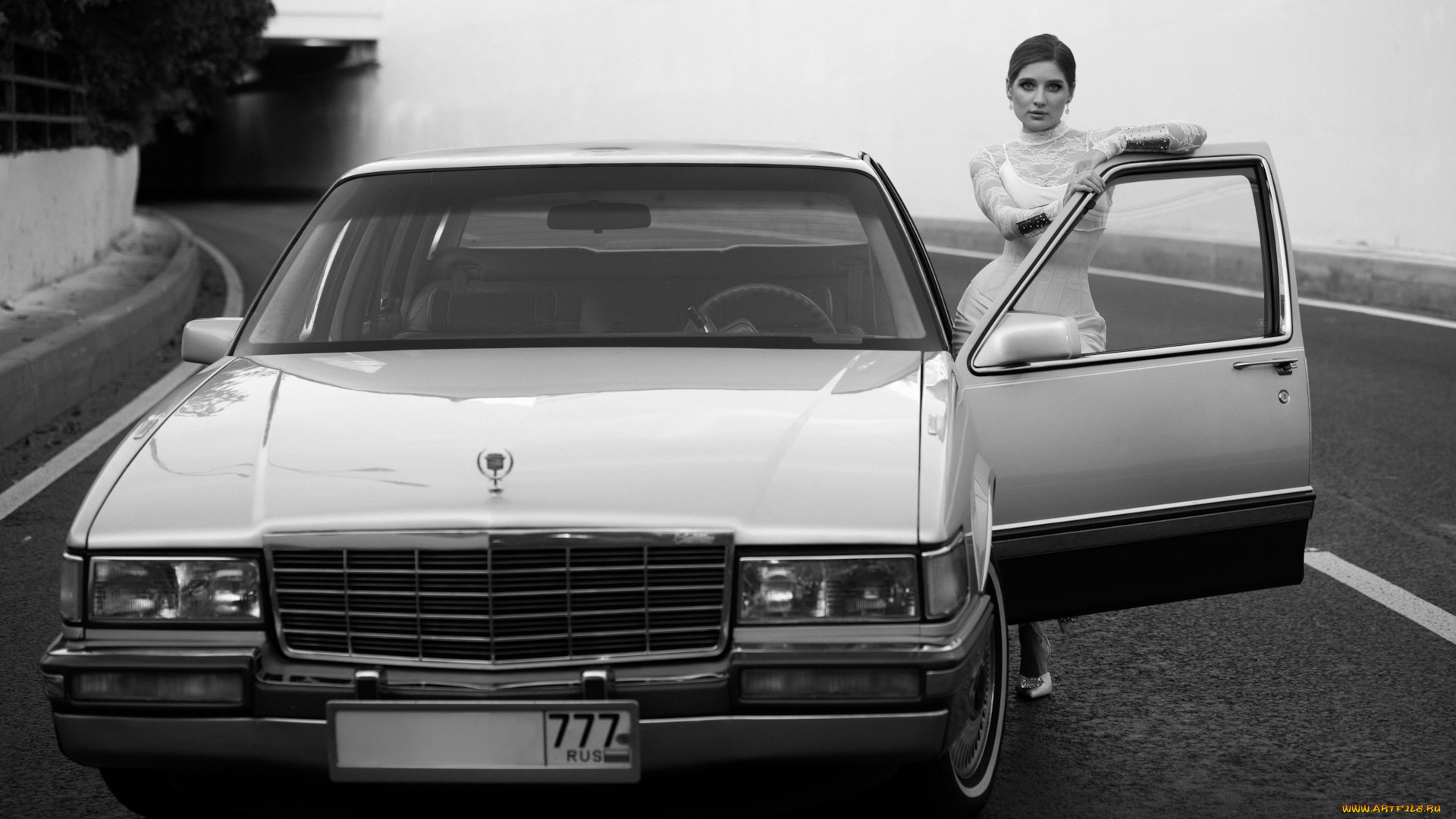 автомобили, -авто, с, девушками, красивая, девушка, cadillac, de, ville