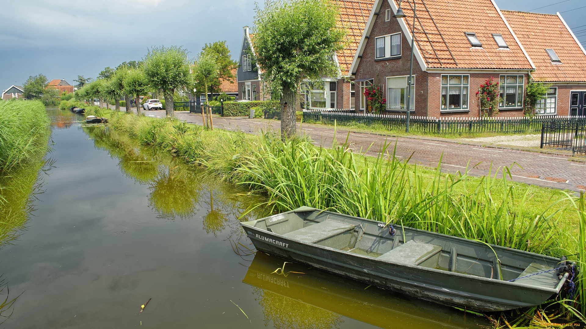 корабли, лодки, , шлюпки, канал, лодка, дорога, дома