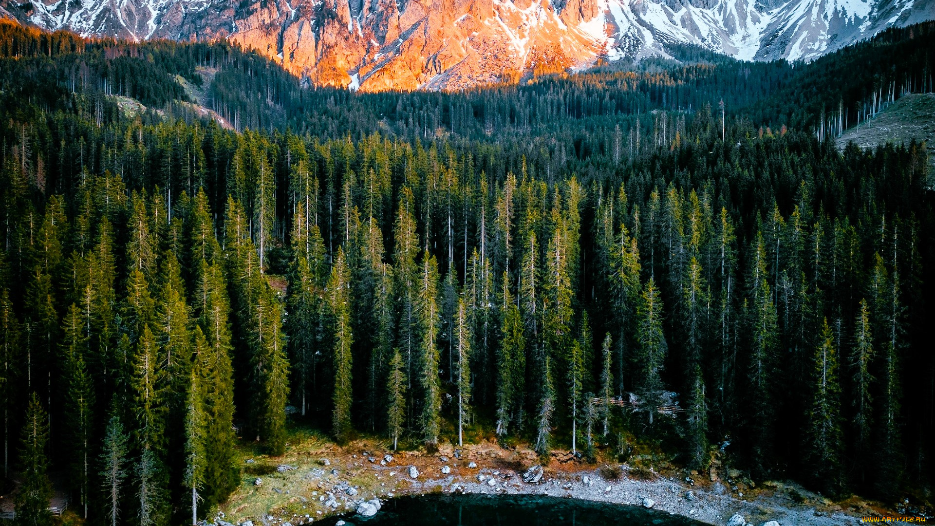 природа, реки, озера, горы, снег, лес, озеро