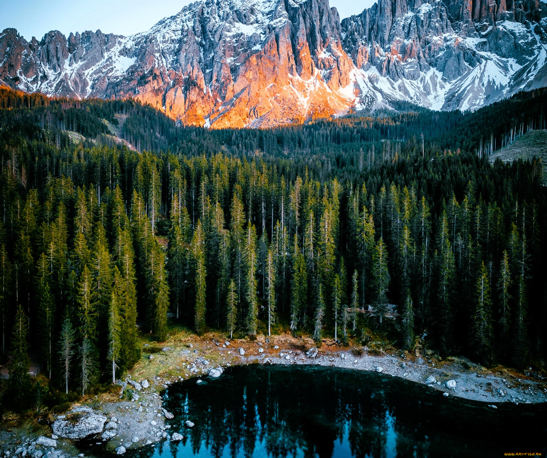 природа, реки, озера, горы, снег, лес, озеро