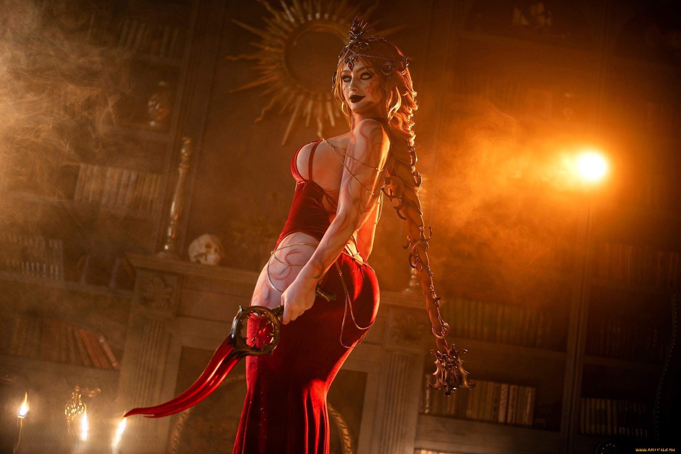 девушки, мария, давыдова, , lady, melamory, образ, косплей, коса, наряд, оружие