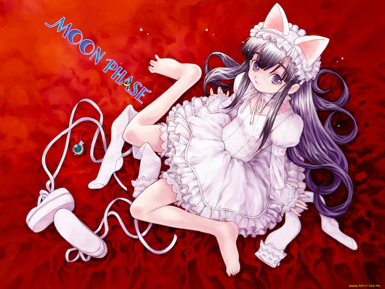 аниме, tsukuyomi, moon, phase