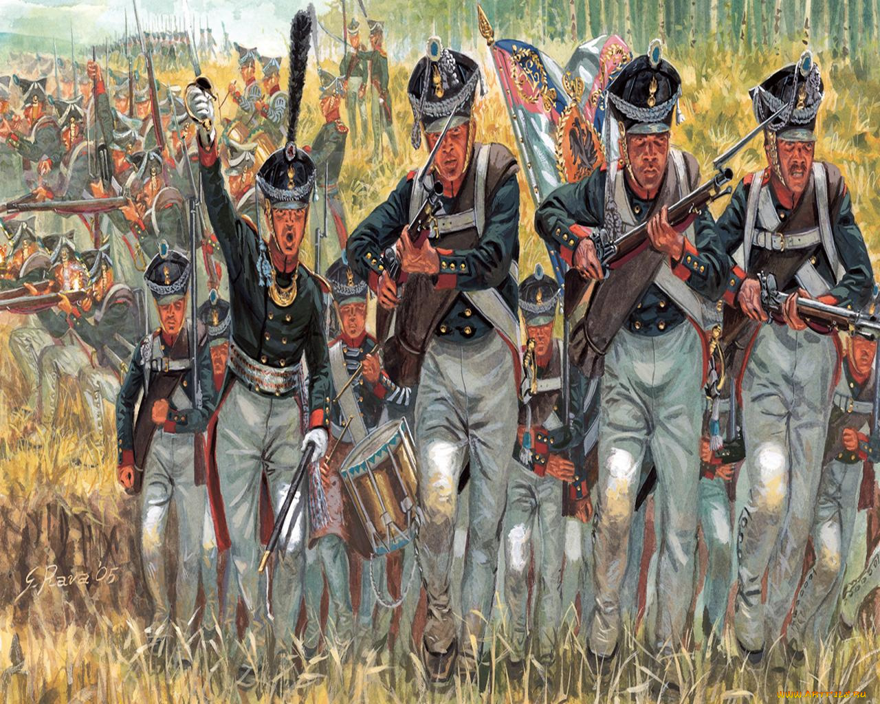 napoleonic, wars, russian, infantry, рисованные, армия