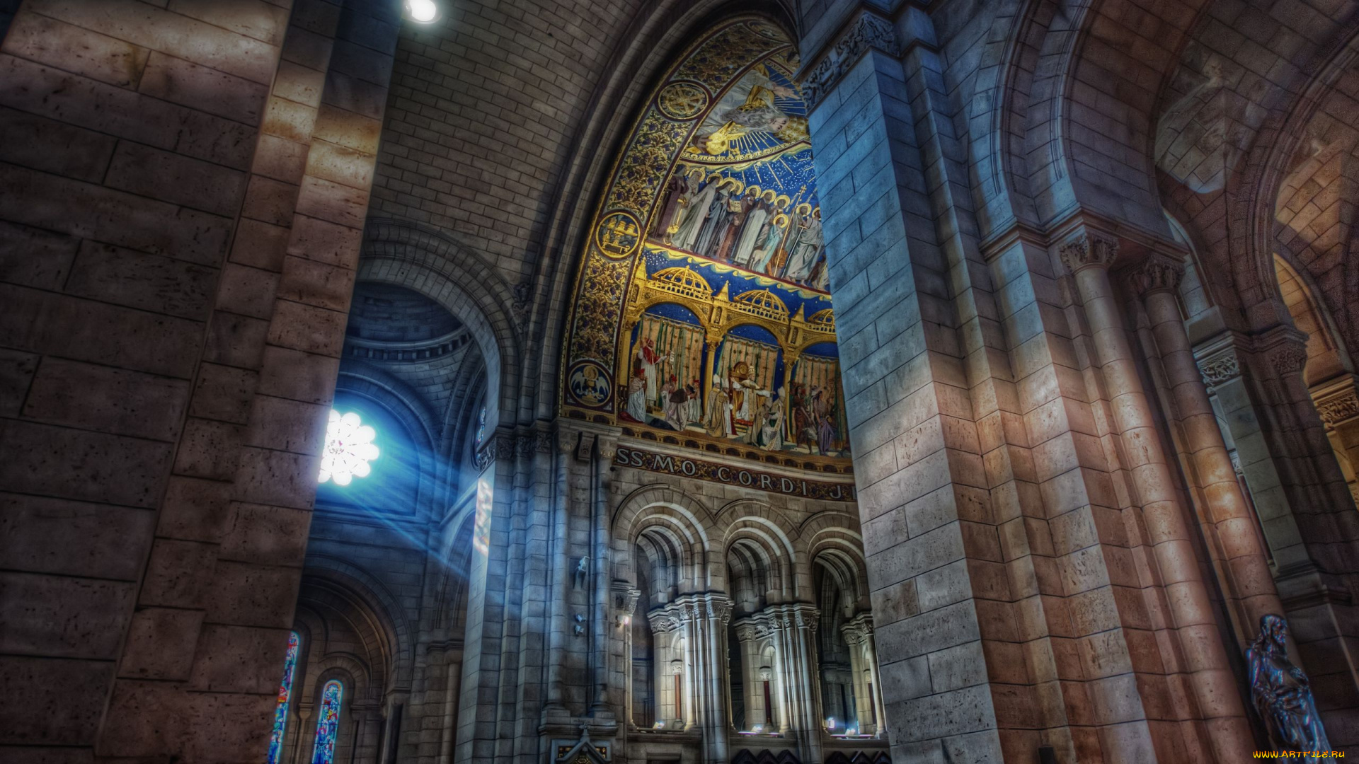 basilique, du, sacr&, 233, c&, 339, ur, paris, интерьер, убранство, роспись, храма