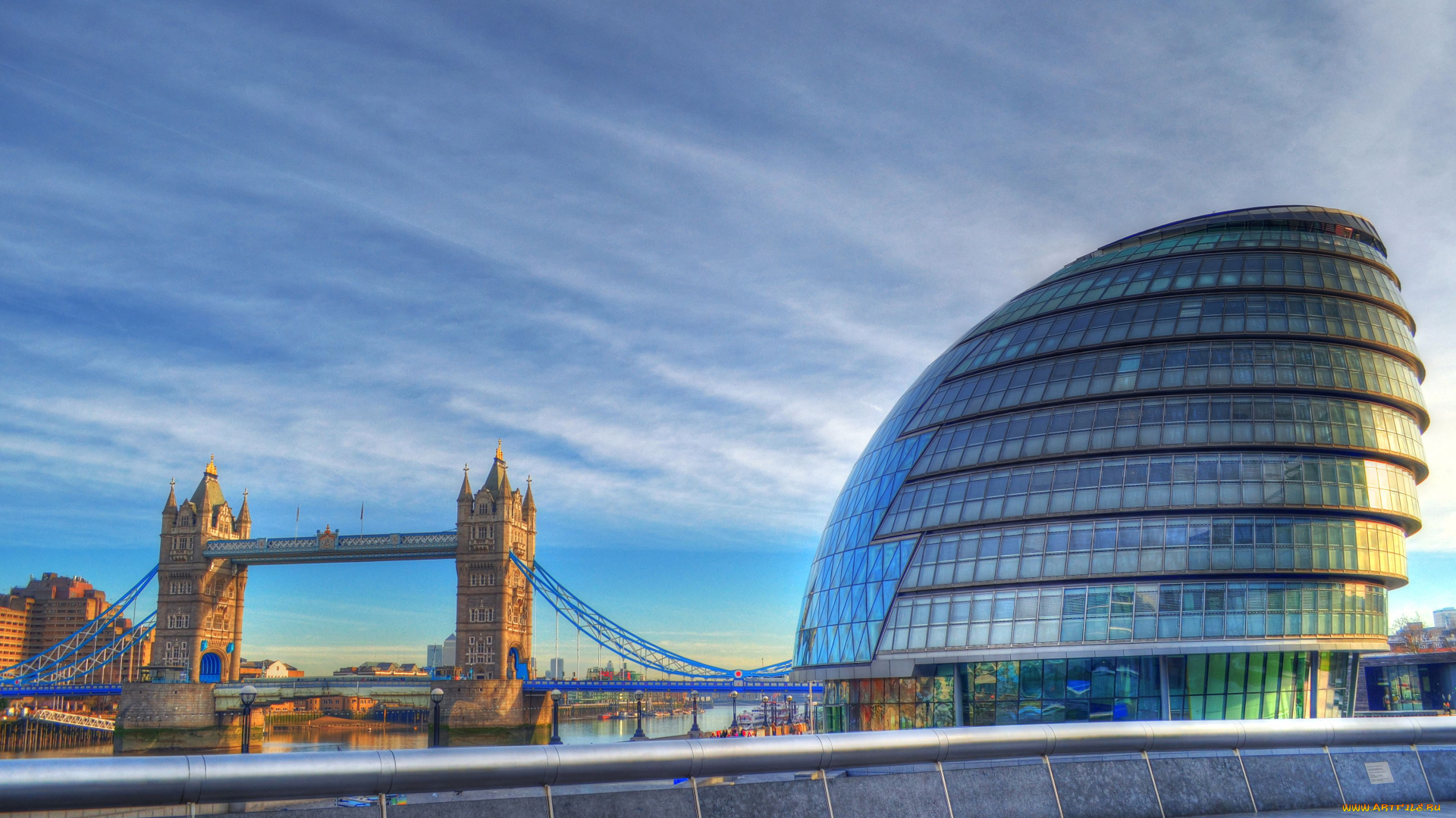 города, лондон, великобритания, england, tower, bridge, тауэрский, мост, здание, набережная, london, city, hall