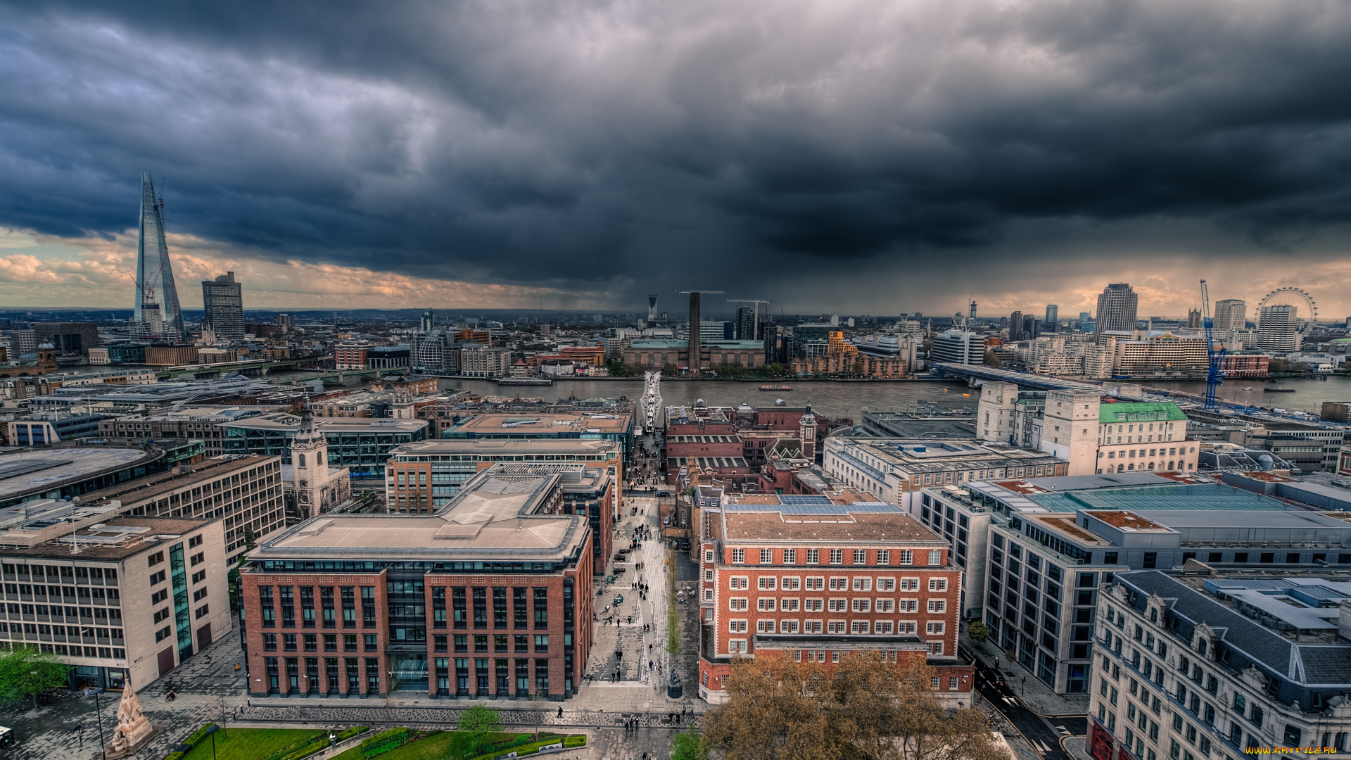 города, лондон, великобритания, панорама