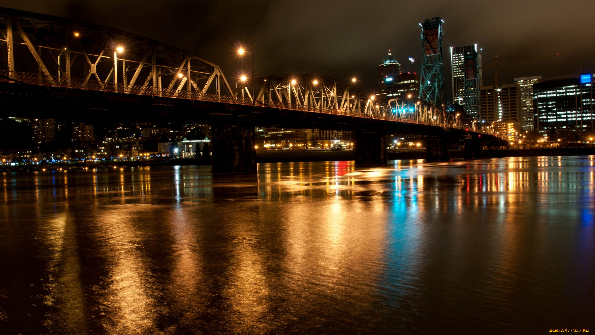 города, лондон, великобритания, река, hdr, мост, темза, ночь