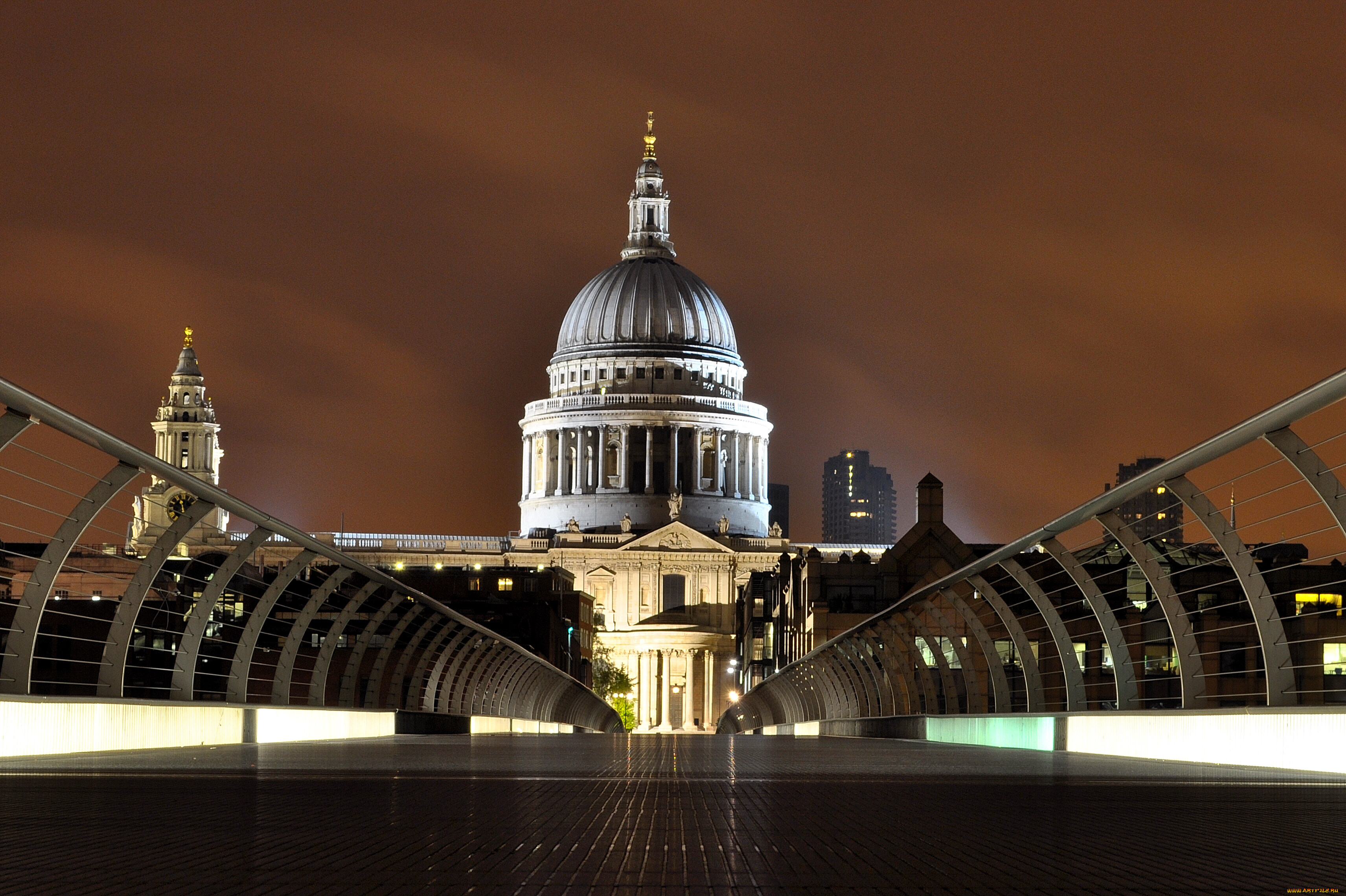 st, pauls, and, millenium, bridge, города, лондон, великобритания, певица, собор, мост, london, england