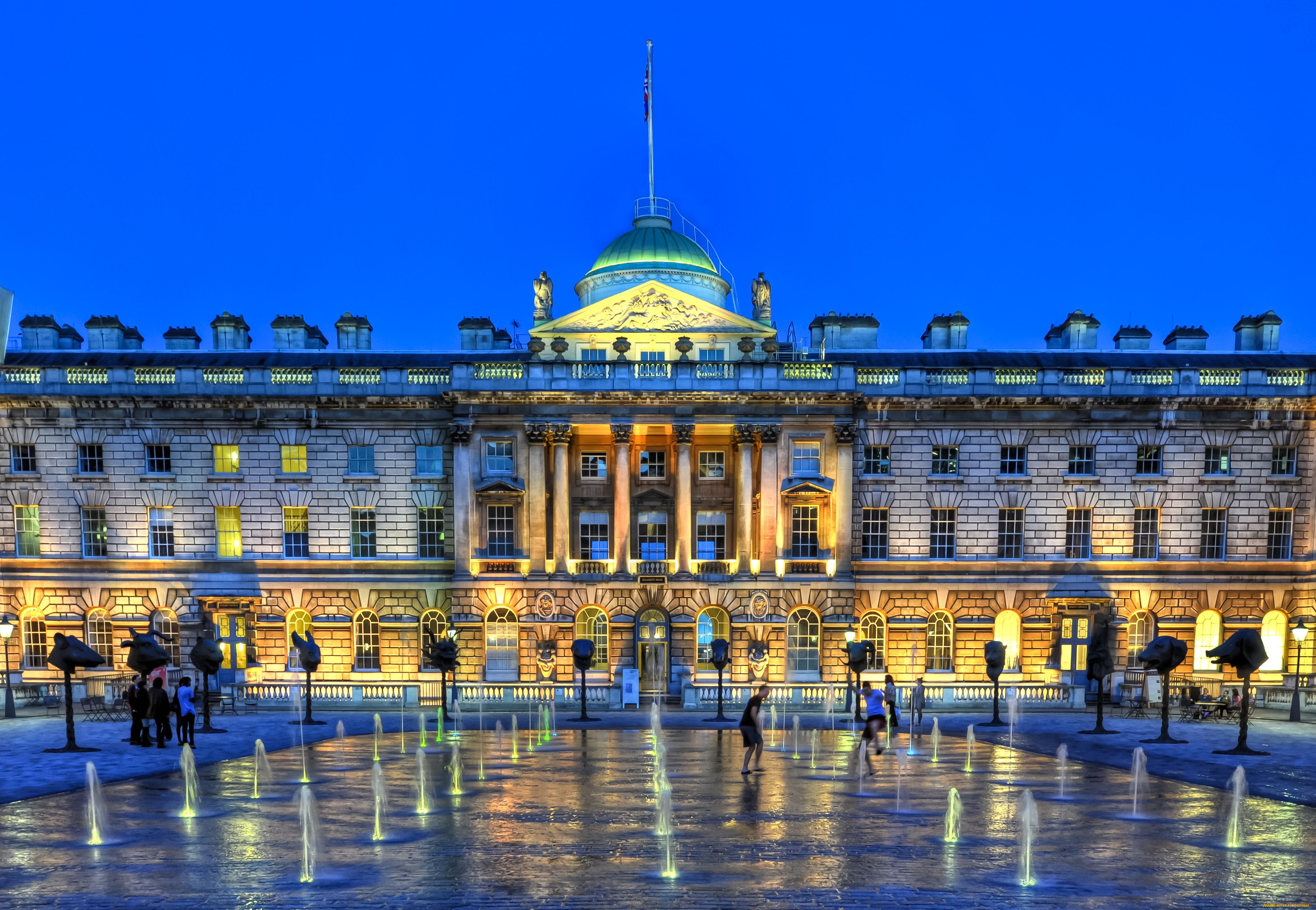 somerset, house, города, лондон, великобритания, london, england, фонтан, здание