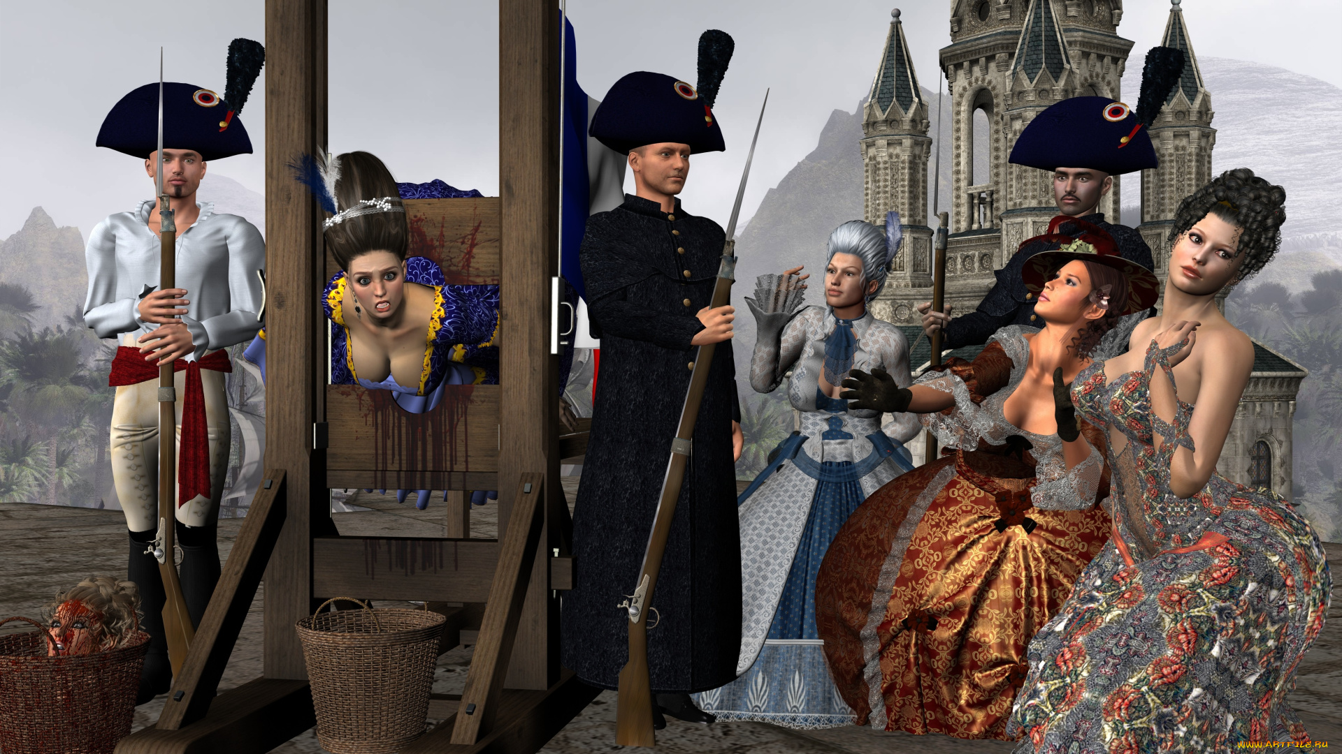 3д, графика, historical, история, девушки, солдаты, казнь