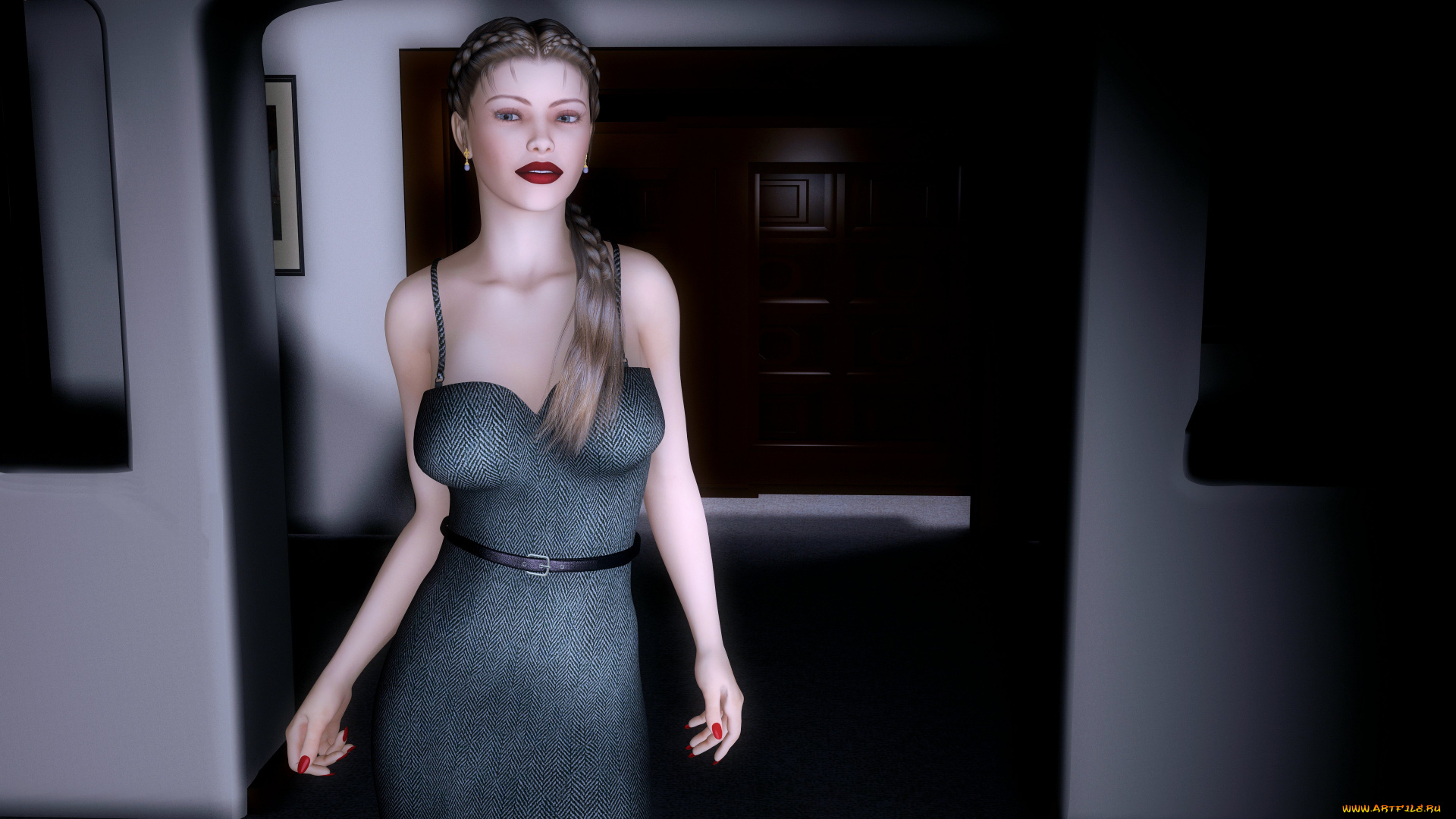 3д, графика, people, люди, комната, девушка